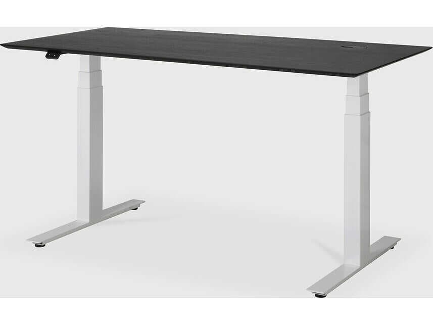 Ethnicraft Bok Oak Black With White Adjustable Desk