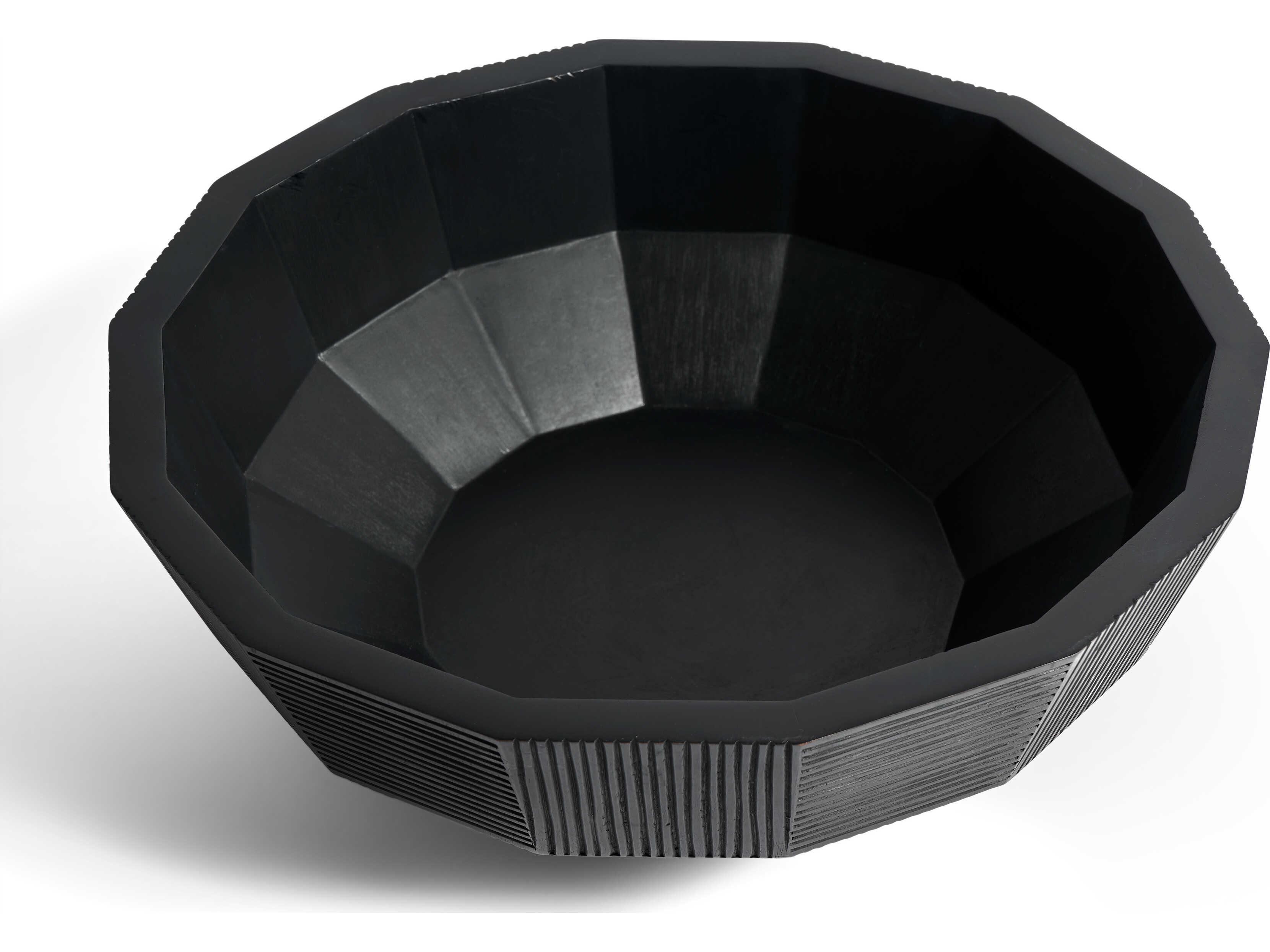 Ethnicraft Striped Mahogany Black Bowl