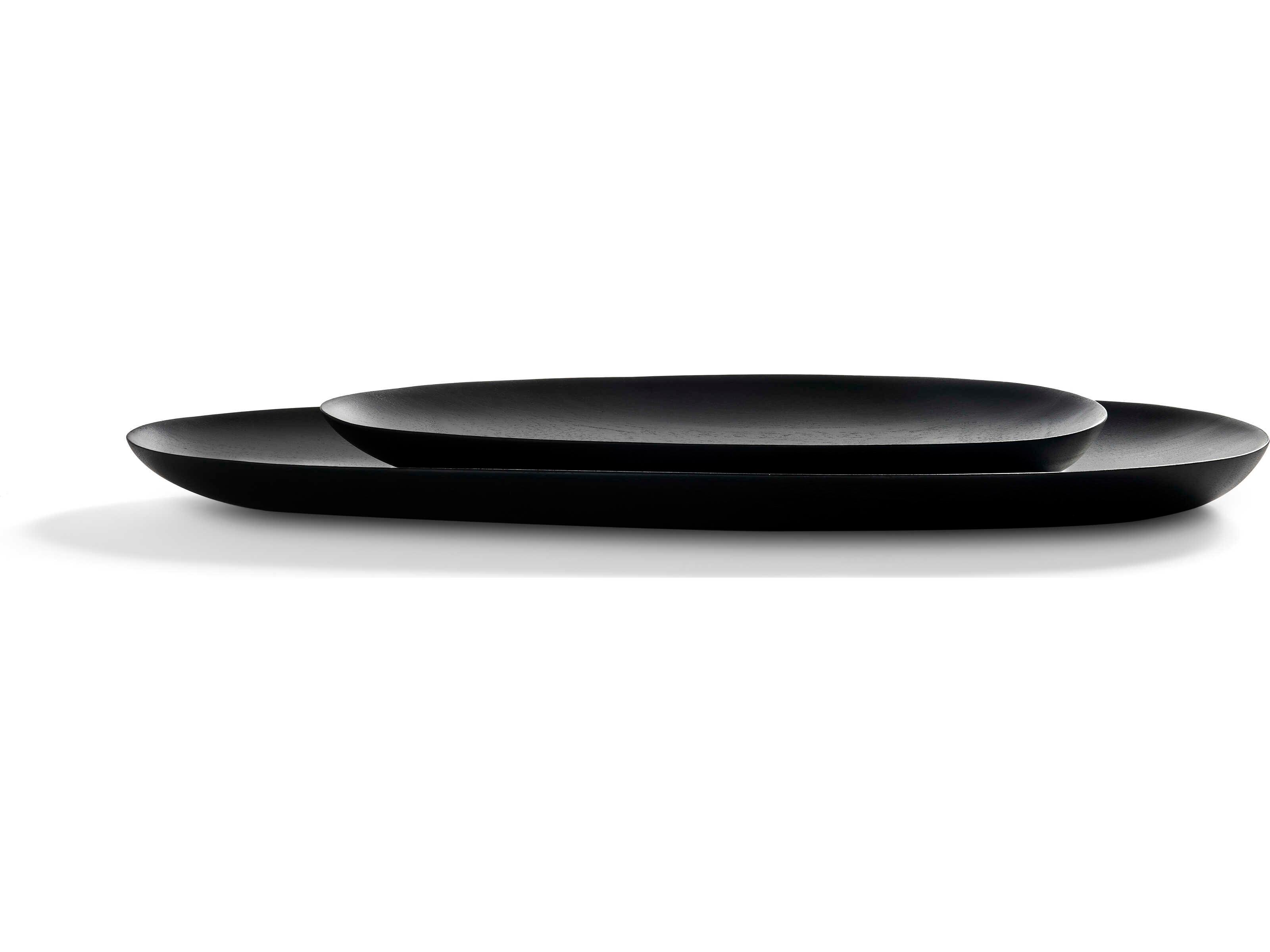 Ethnicraft Thin Oval Mahogany Black Boards Set