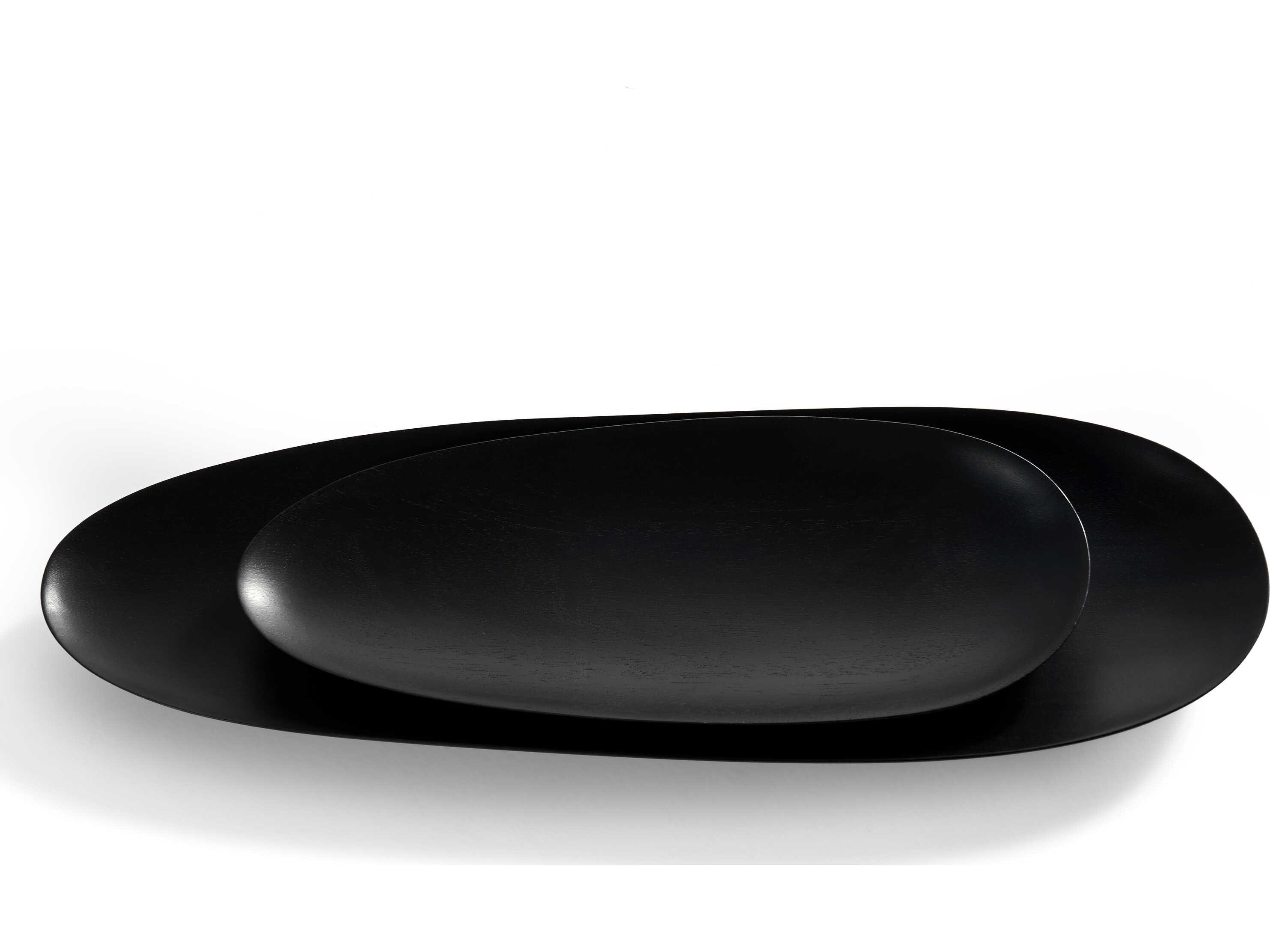 Ethnicraft Thin Oval Mahogany Black Boards Set