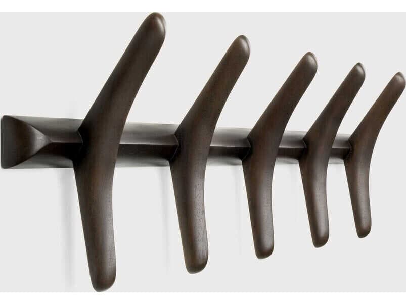 Ethnicraft Pi Mahogany Dark Brown Pi Wall Coat Rack