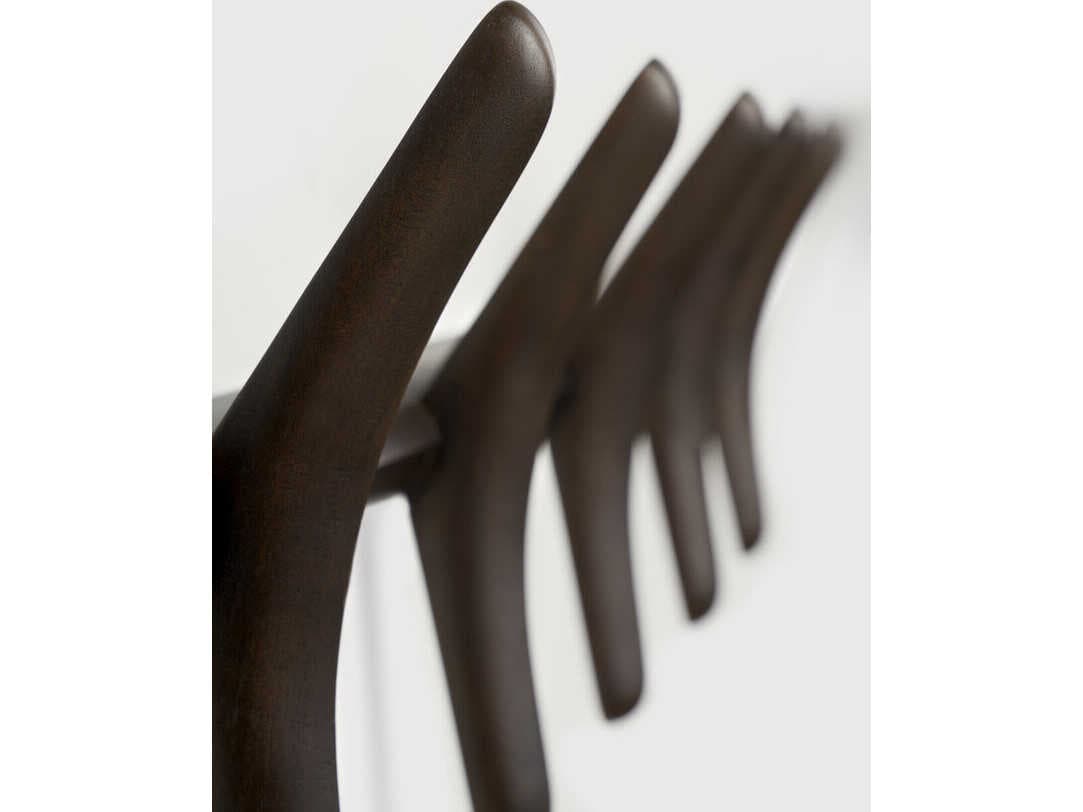 Ethnicraft Pi Mahogany Dark Brown Pi Wall Coat Rack