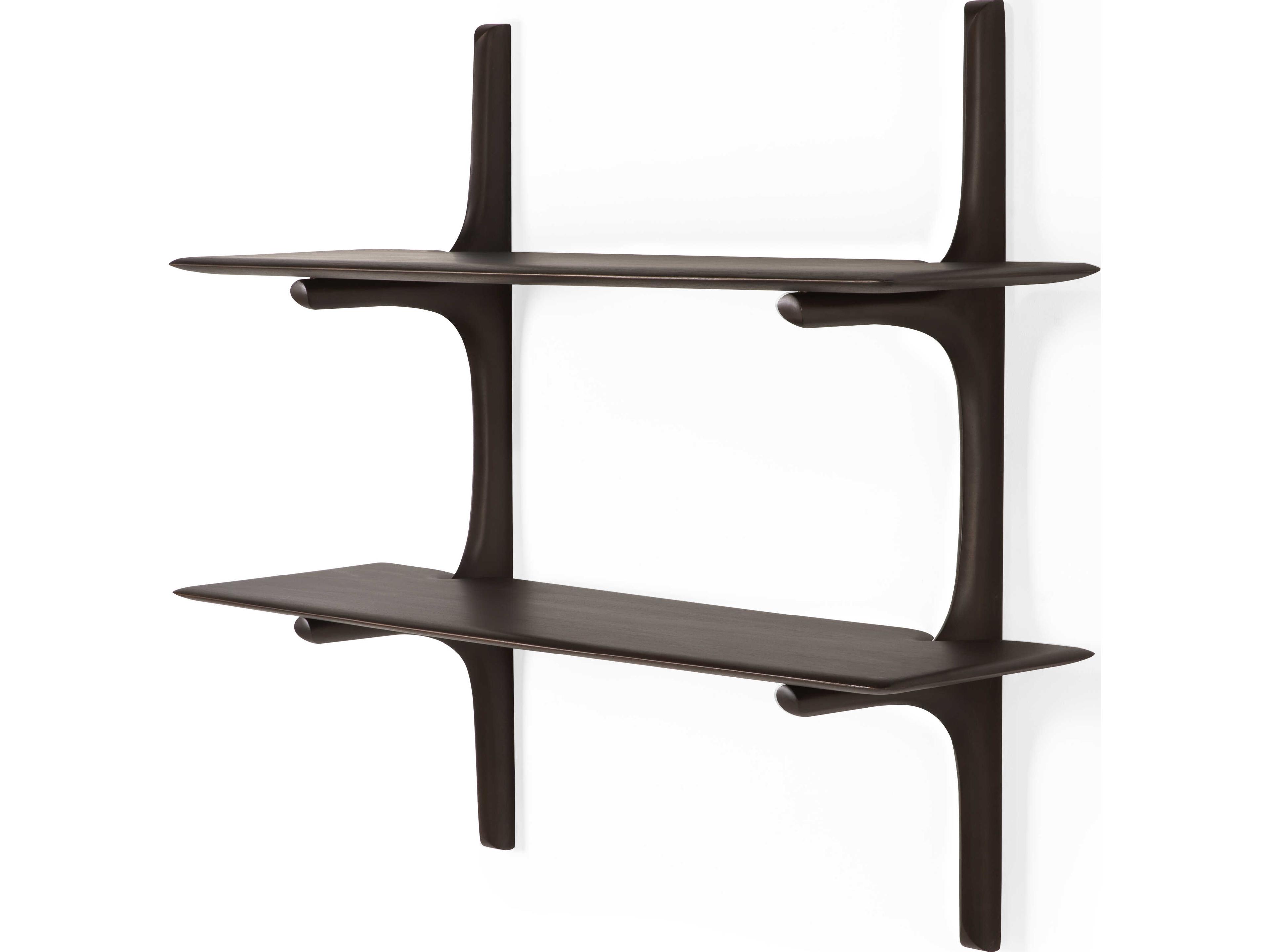 Ethnicraft Pi Mahogany Dark Brown Pi Wall Shelf