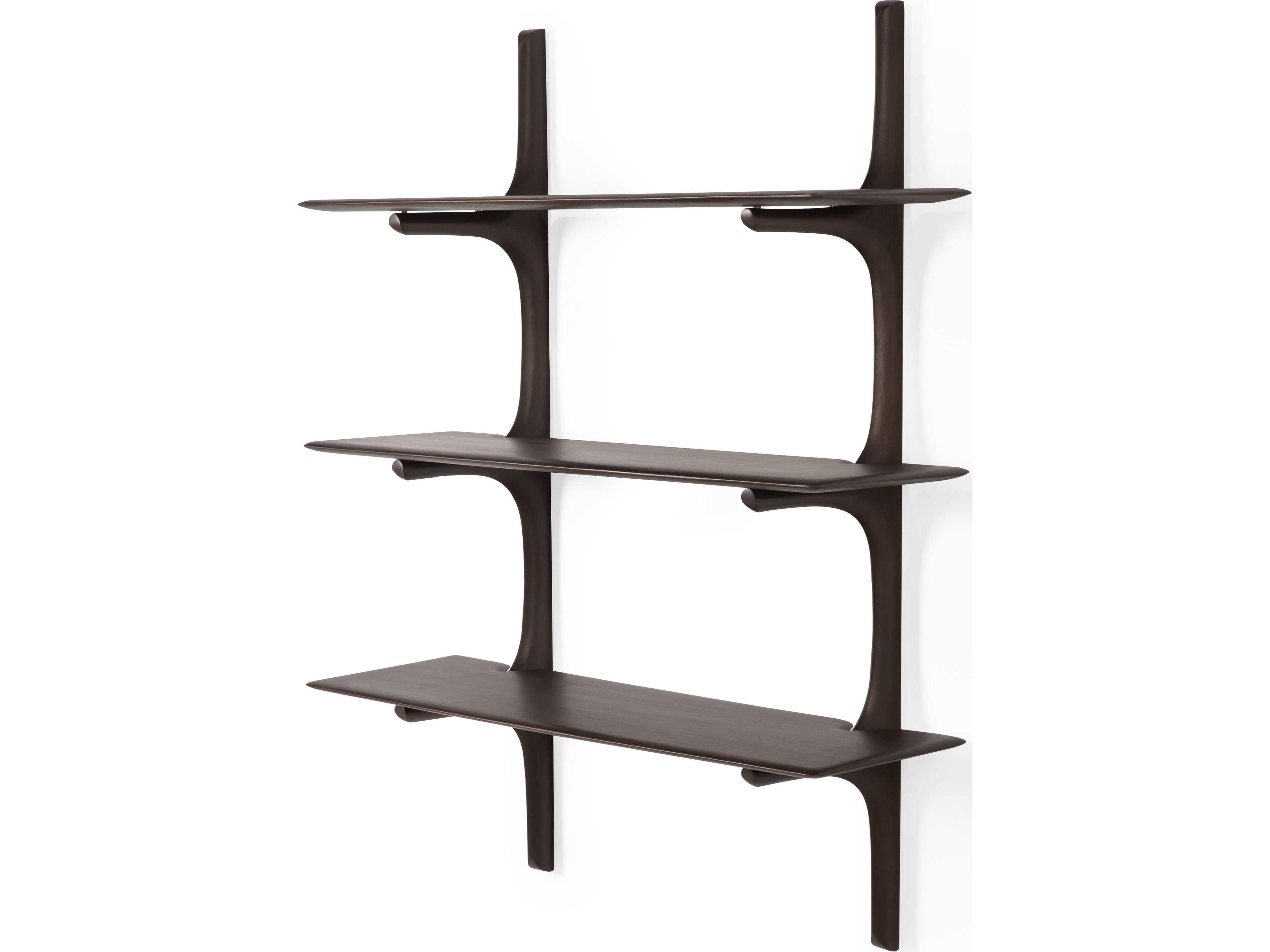 Ethnicraft Pi Mahogany Dark Brown Pi Wall Shelf