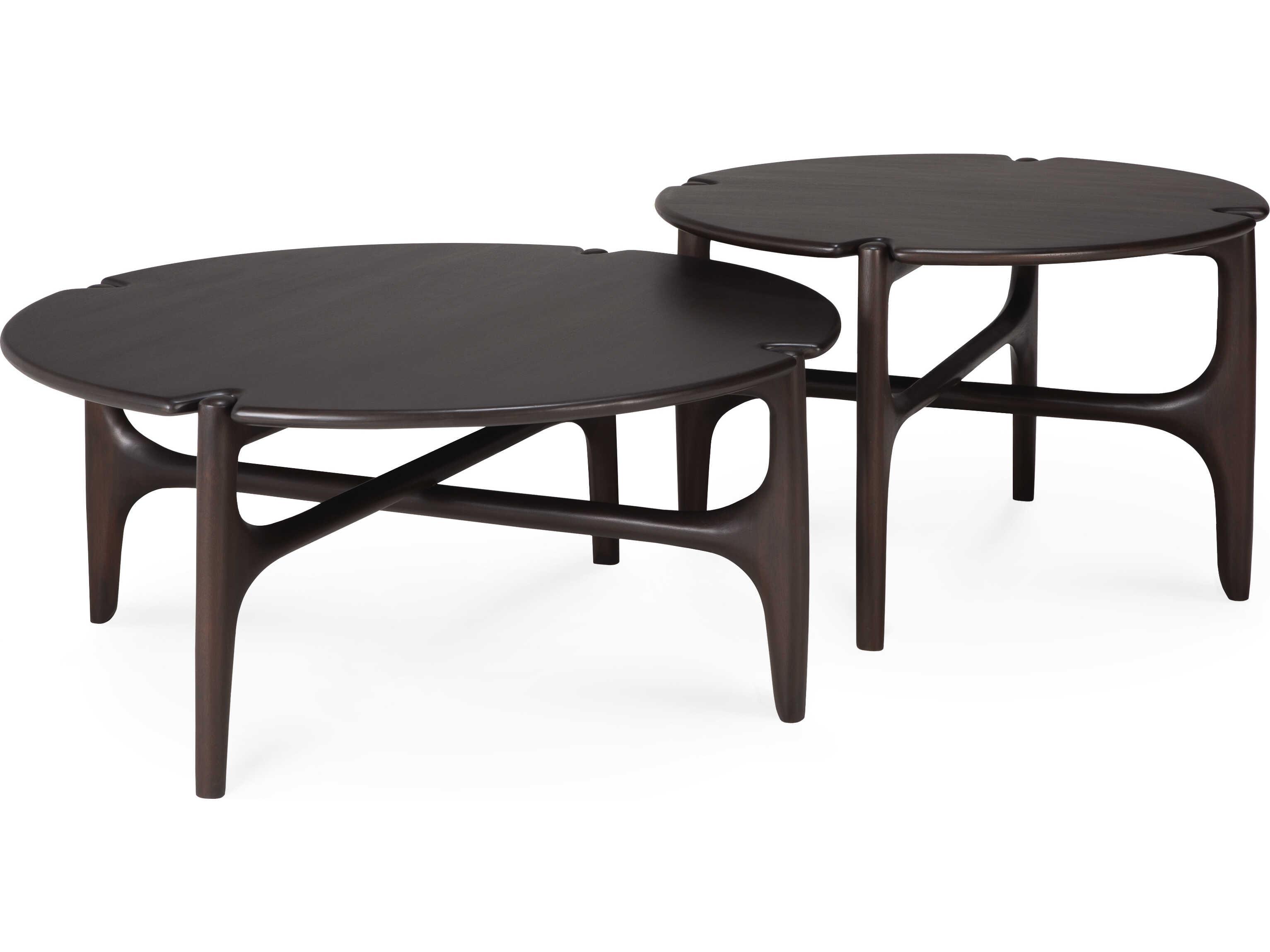 Ethnicraft Pi Mahogany Dark Brown Pi Coffee Table