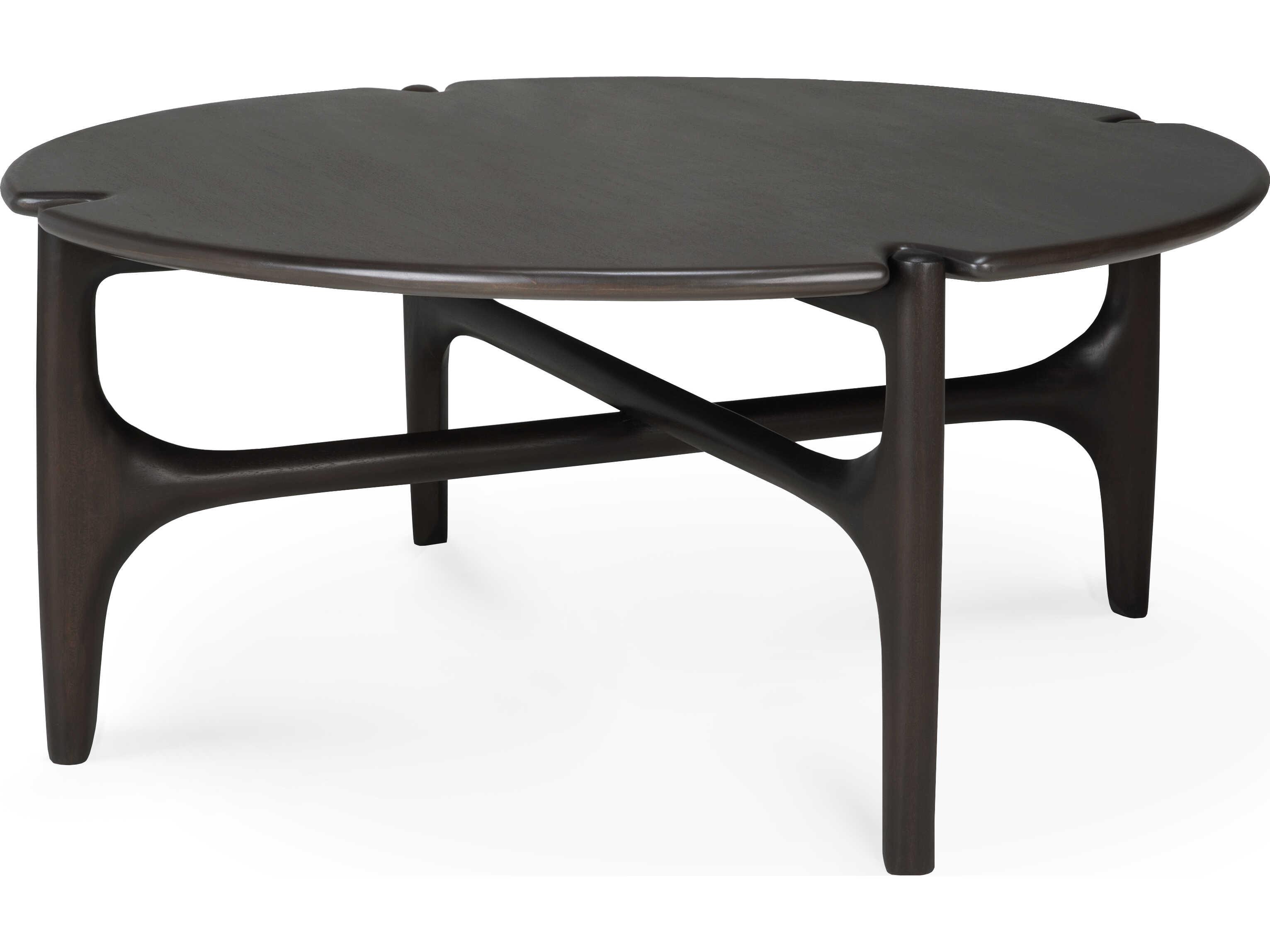 Ethnicraft Pi Mahogany Dark Brown Pi Coffee Table