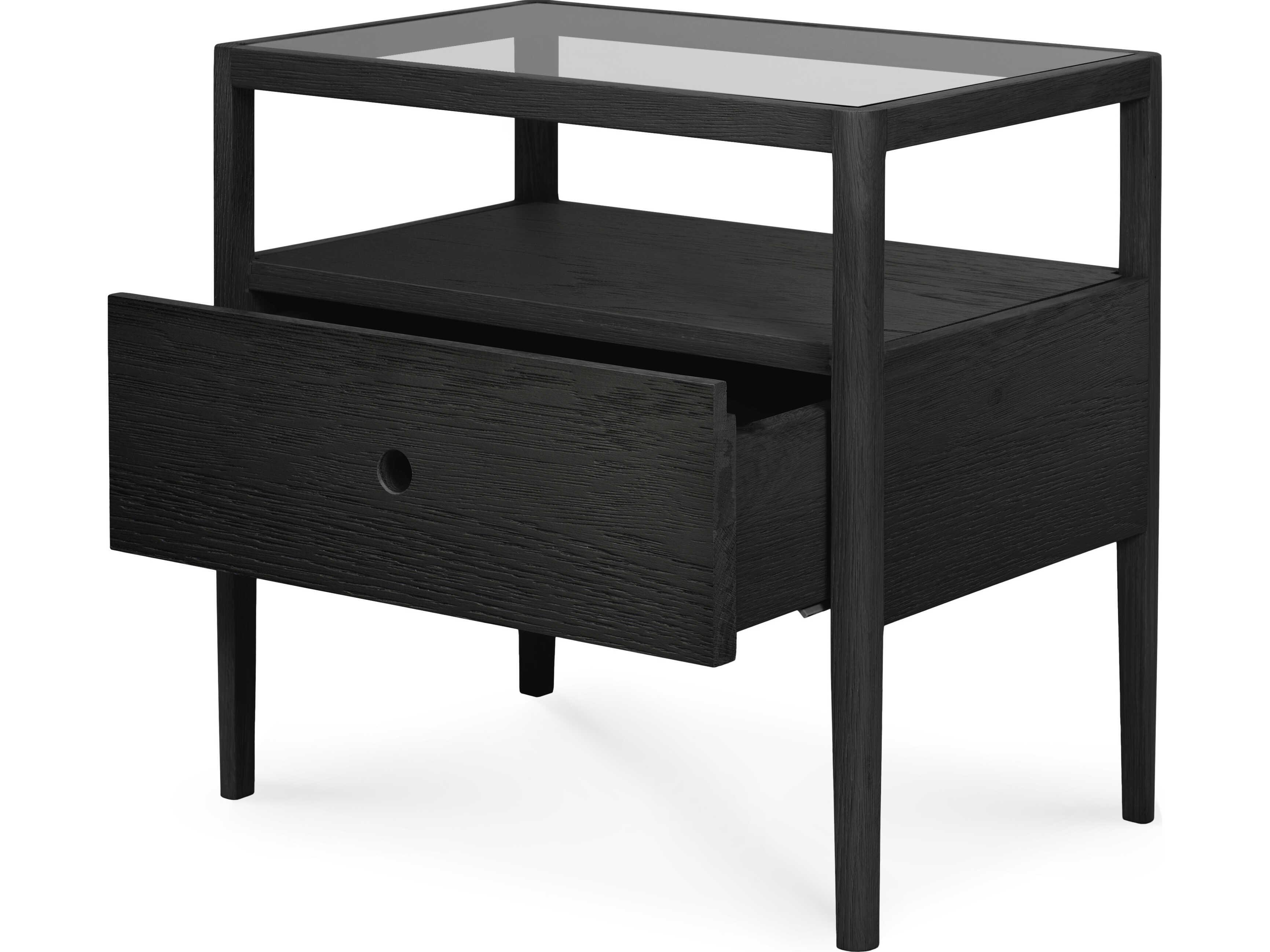 Ethnicraft Spindle Oak Black Bedside Table