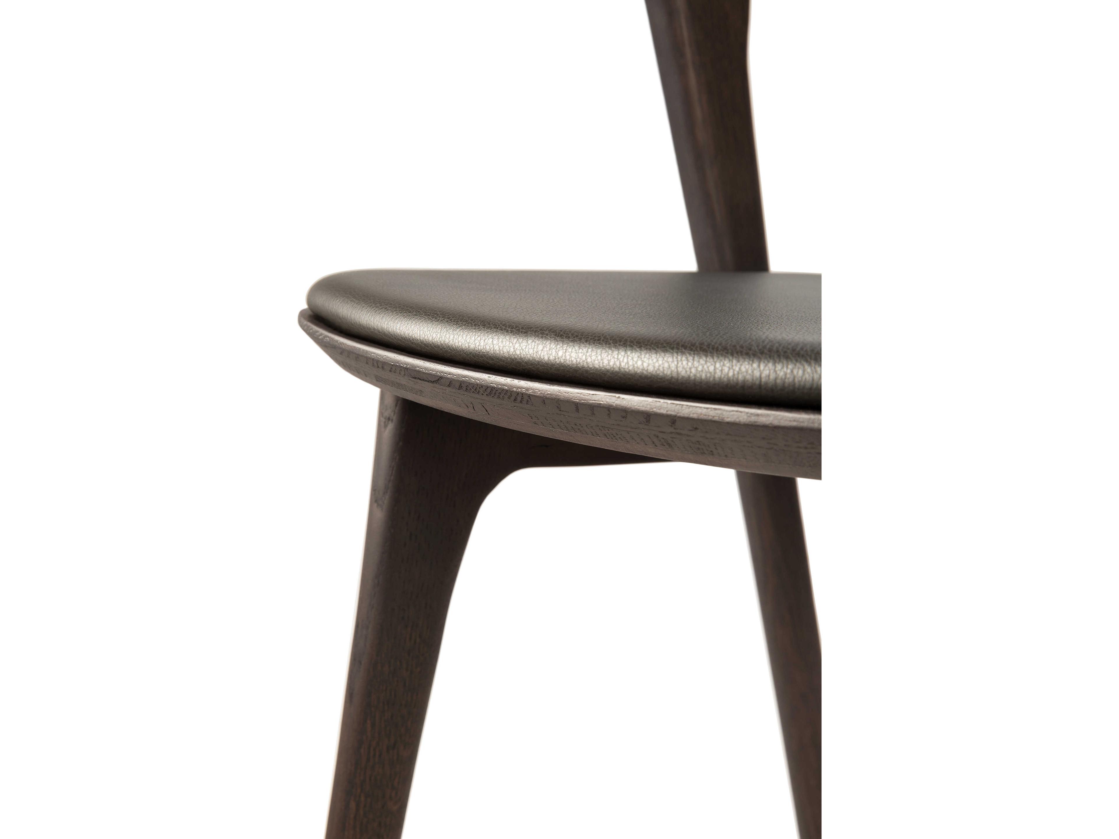 Ethnicraft Bok Oak Brown and Brown Leather Dining Chair