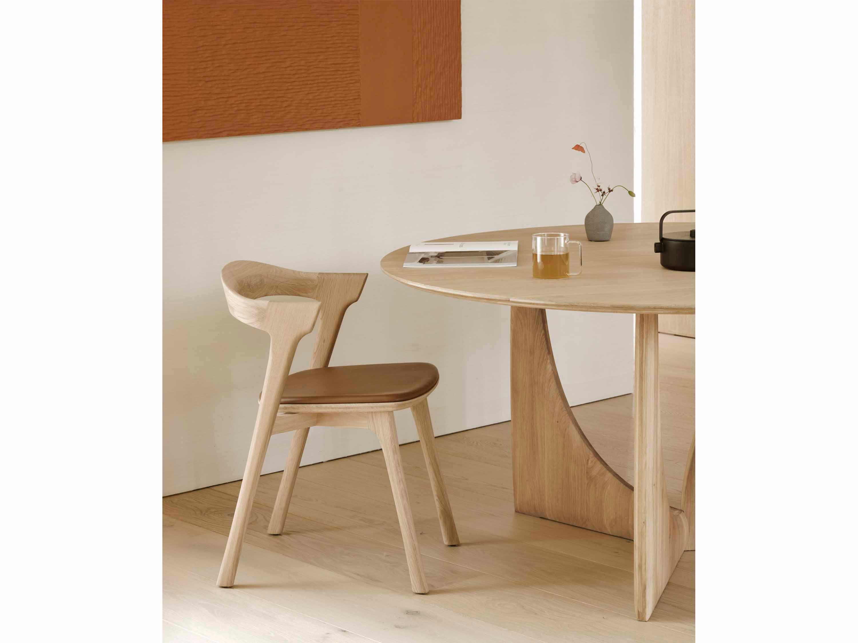 Ethnicraft Geometric Oak Wood Dining Room Set