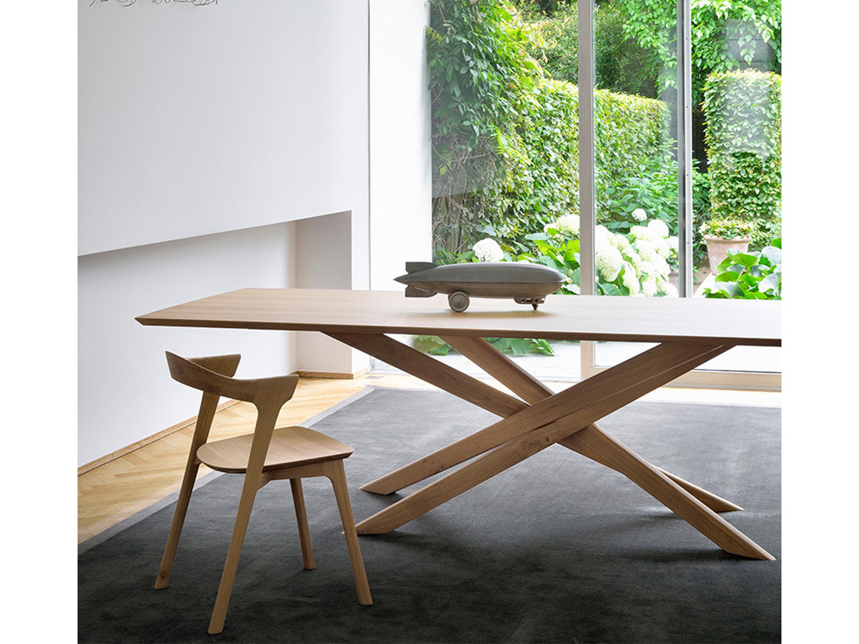 Ethnicraft Mikado Oak Wood Dining Room Set