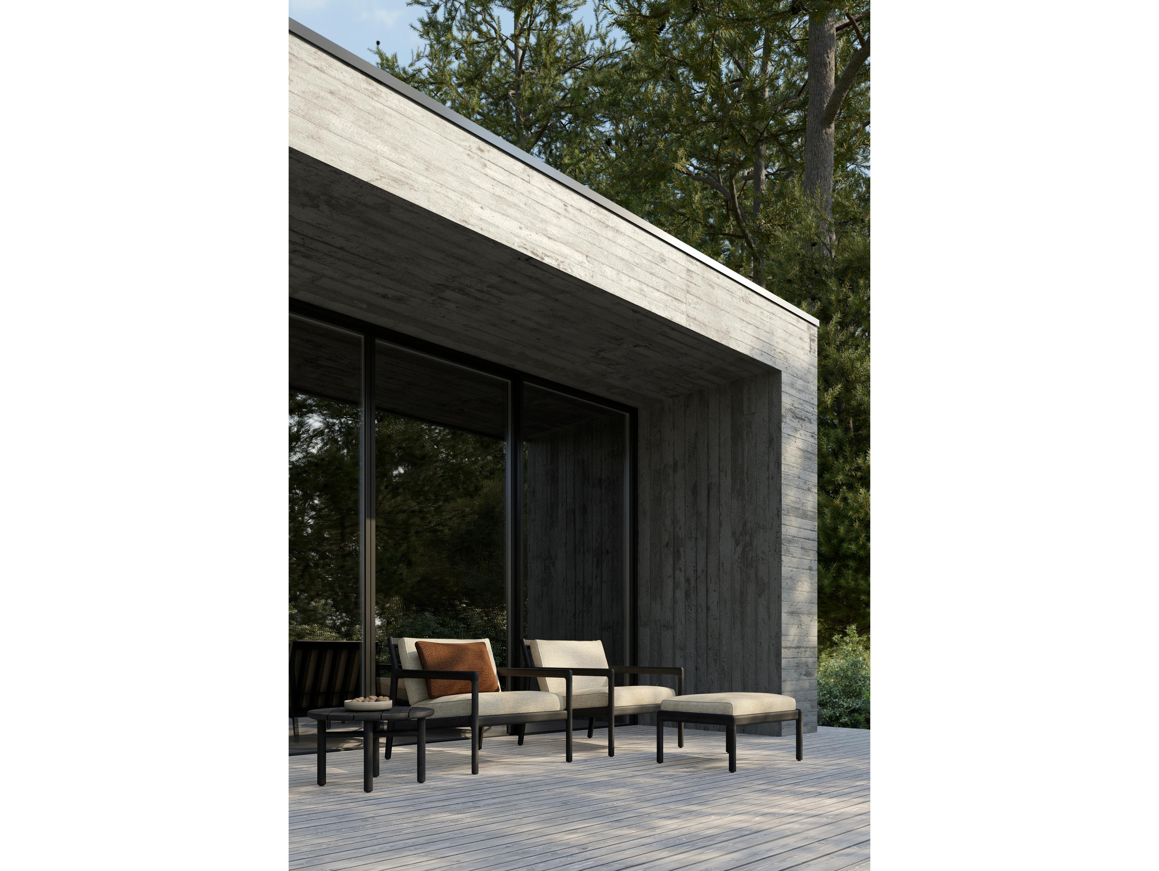 Ethnicraft Outdoor Jack Teak Black And Natural Lounge Chair