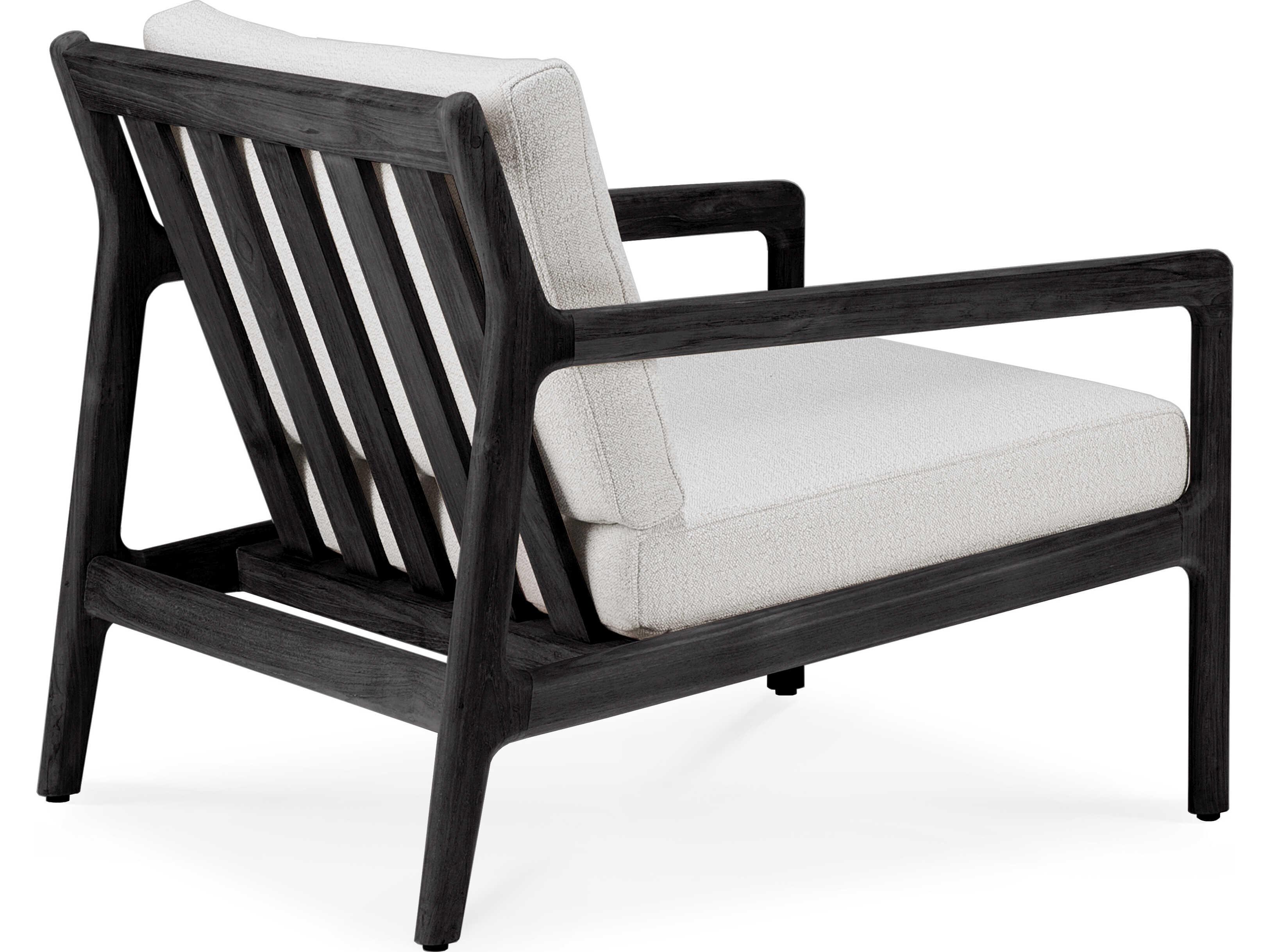 Ethnicraft Outdoor Jack Teak Black And Off White Lounge Chair