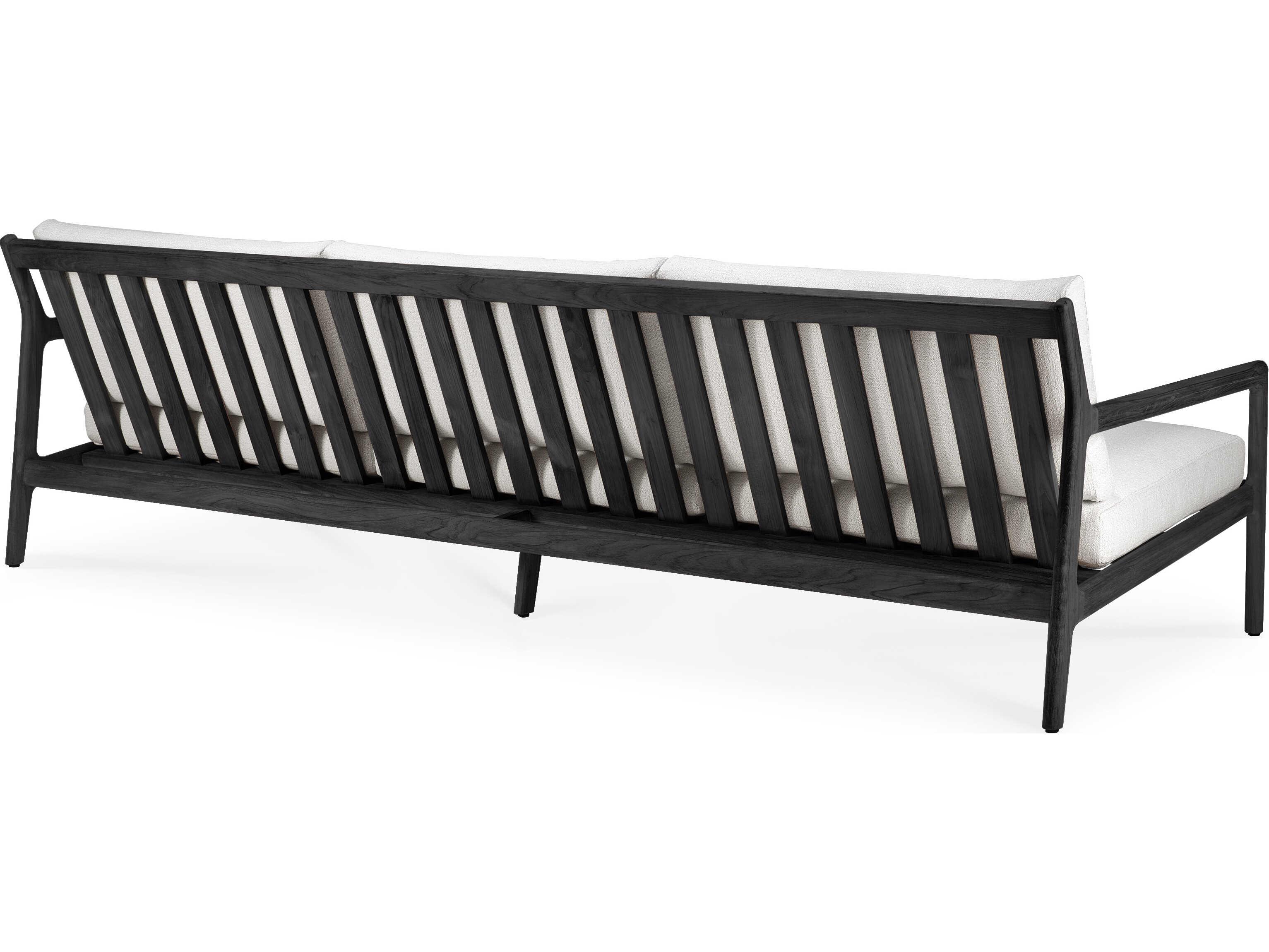Ethnicraft Outdoor Jack Teak Black And Off White Sofa
