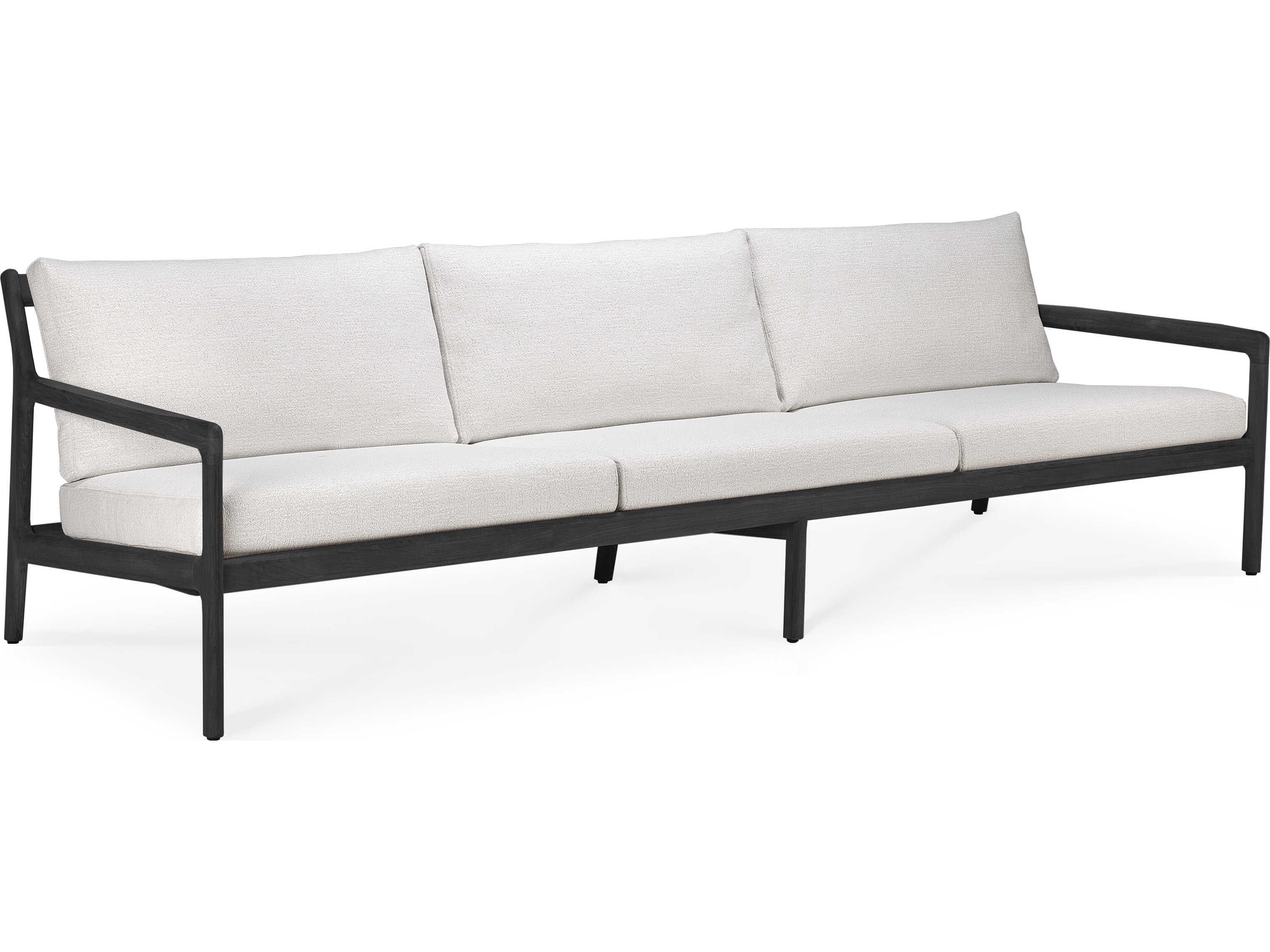 Ethnicraft Outdoor Jack Teak Black And Off White Sofa