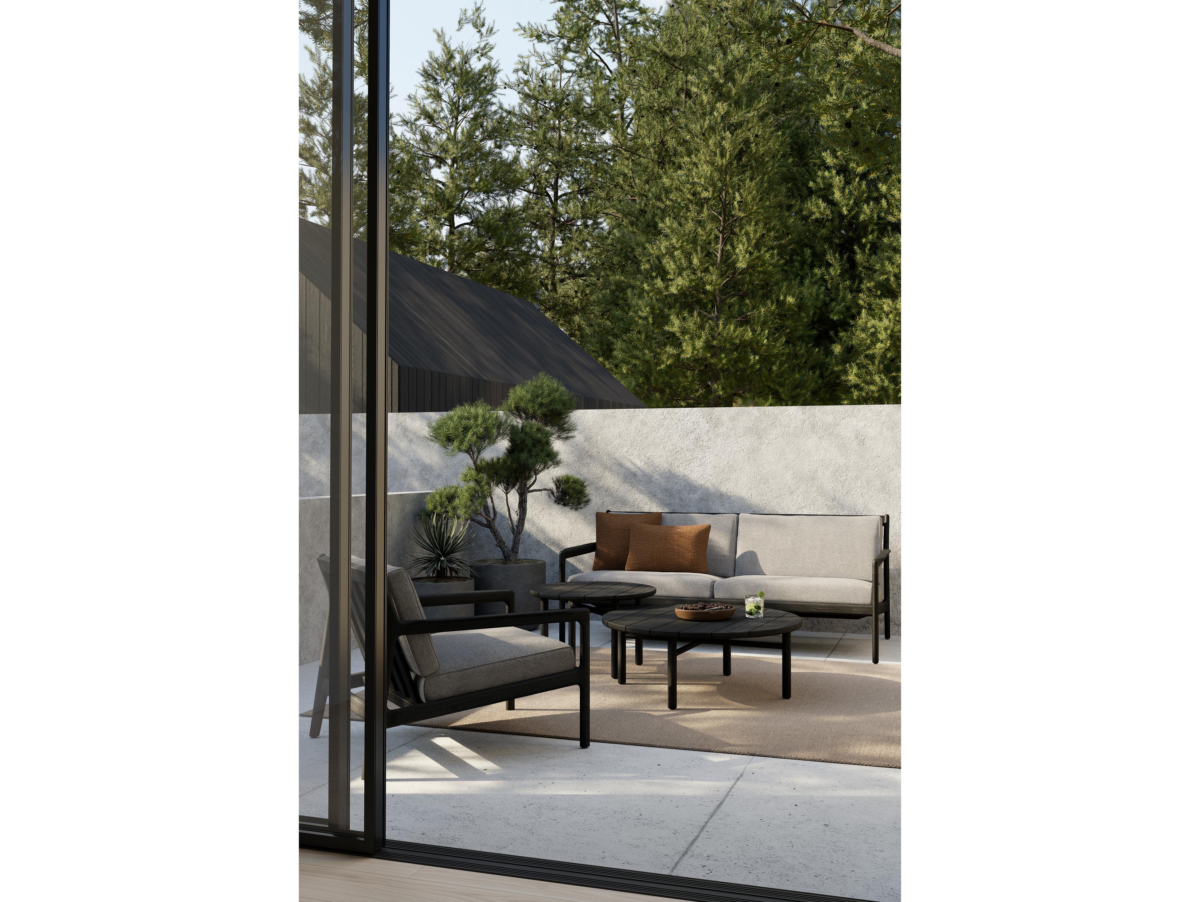 Ethnicraft Outdoor Jack Teak Black And Mocha Lounge Chair