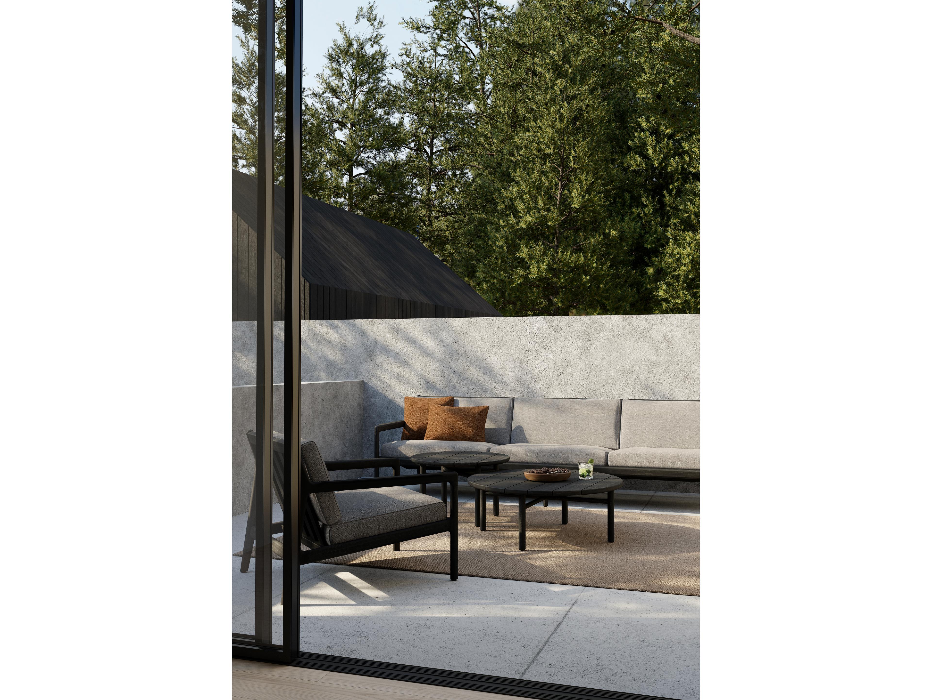 Ethnicraft Outdoor Jack Teak Black And Mocha Lounge Chair