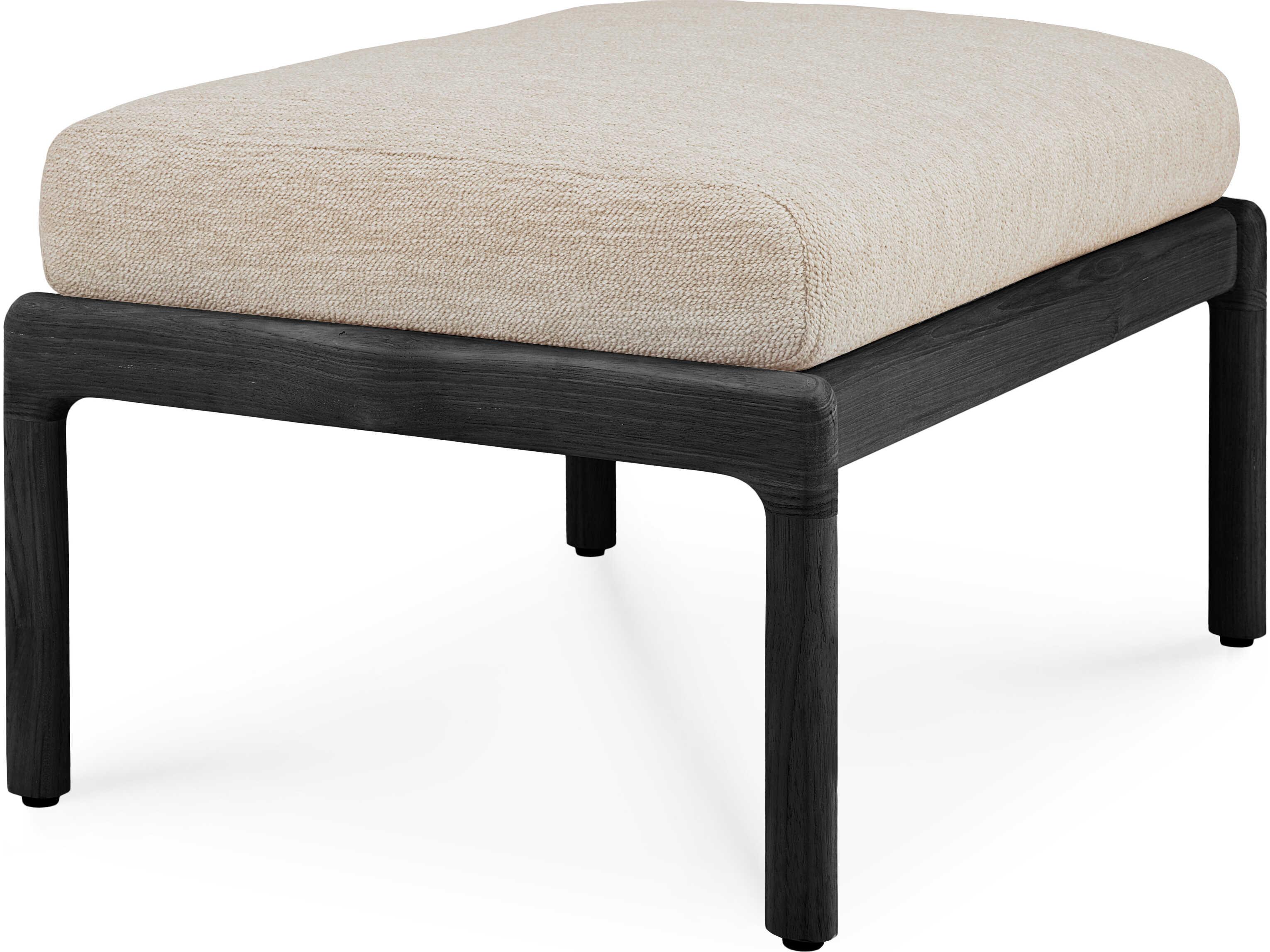 Ethnicraft Outdoor Jack Teak Black Footstool