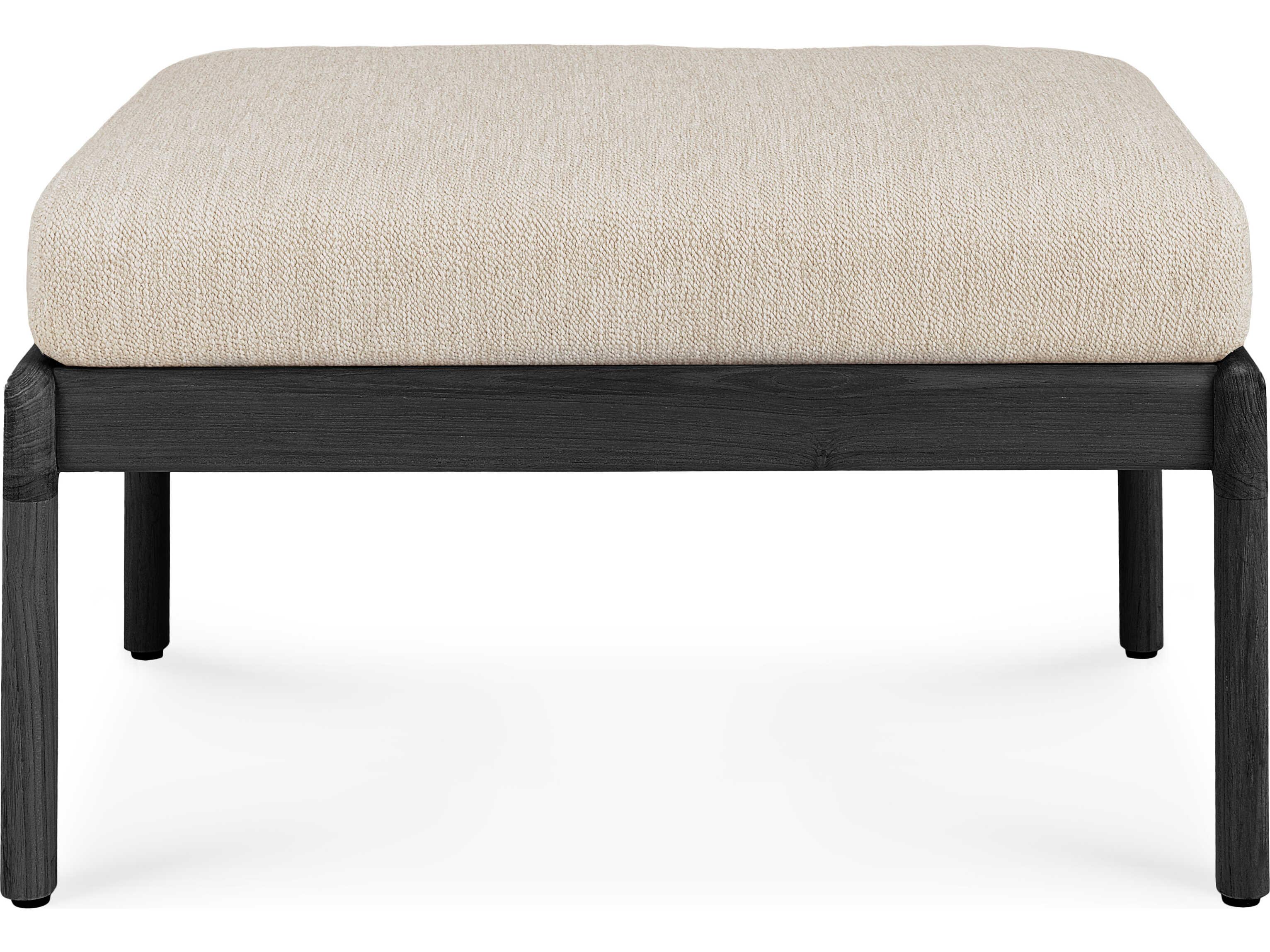 Ethnicraft Outdoor Jack Teak Black Footstool