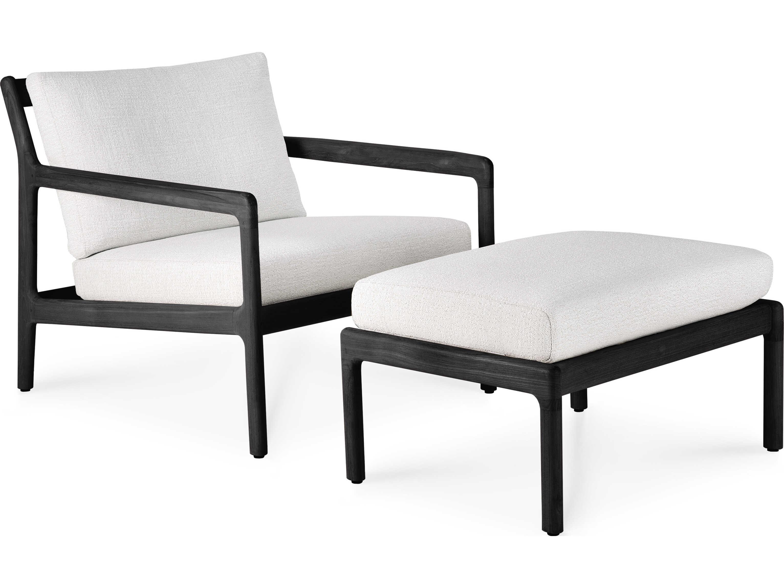 Ethnicraft Outdoor Jack Teak Black Footstool