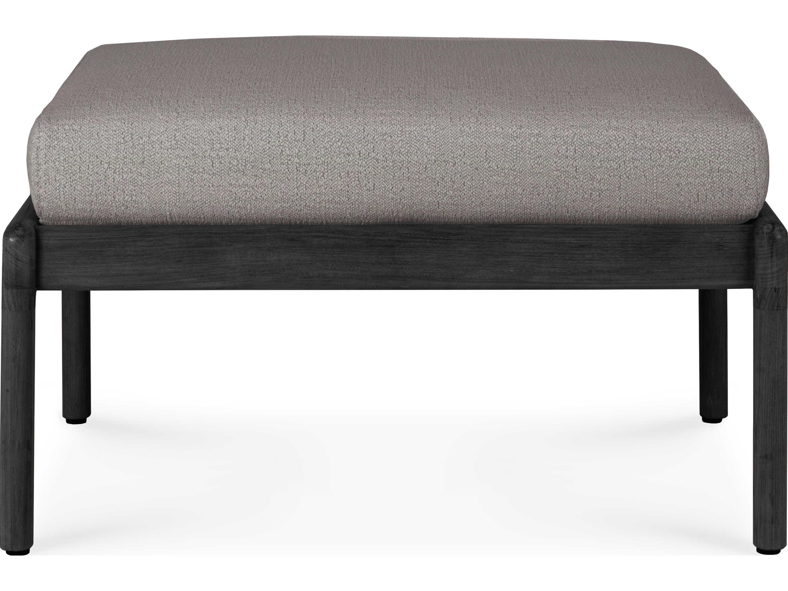 Ethnicraft Outdoor Jack Teak Black Footstool