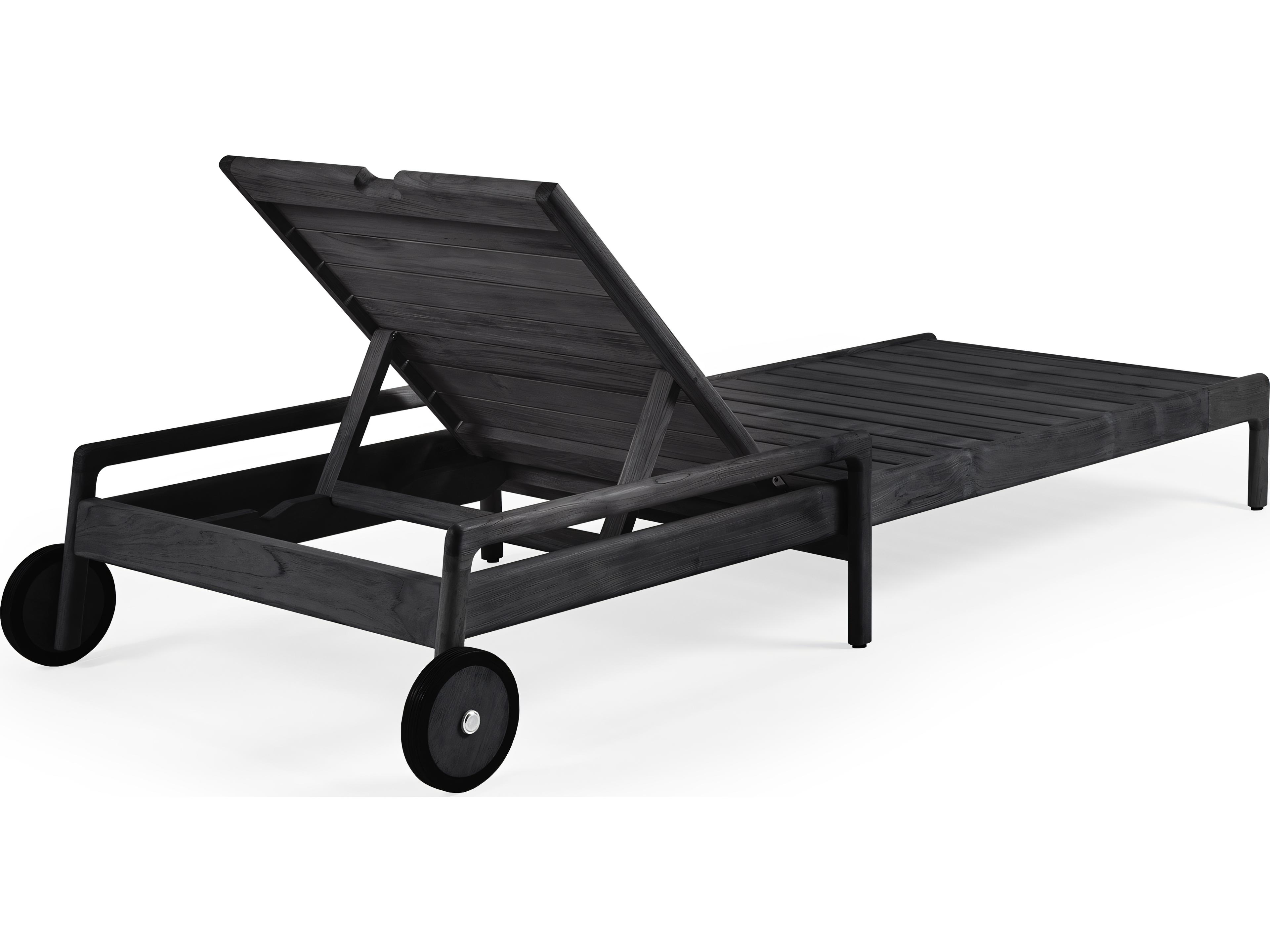 Ethnicraft Outdoor Jack Teak Black Adjustable Lounger Frame