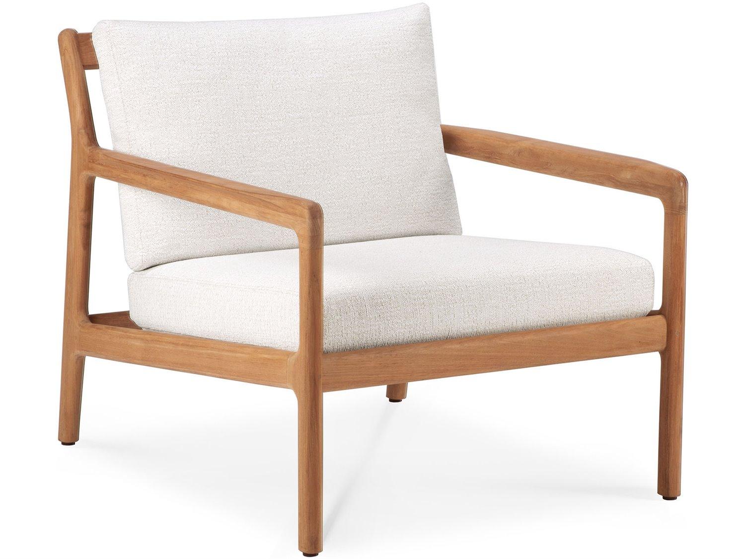 Ethnicraft Outdoor Jack Teak And Off White Lounge Chair