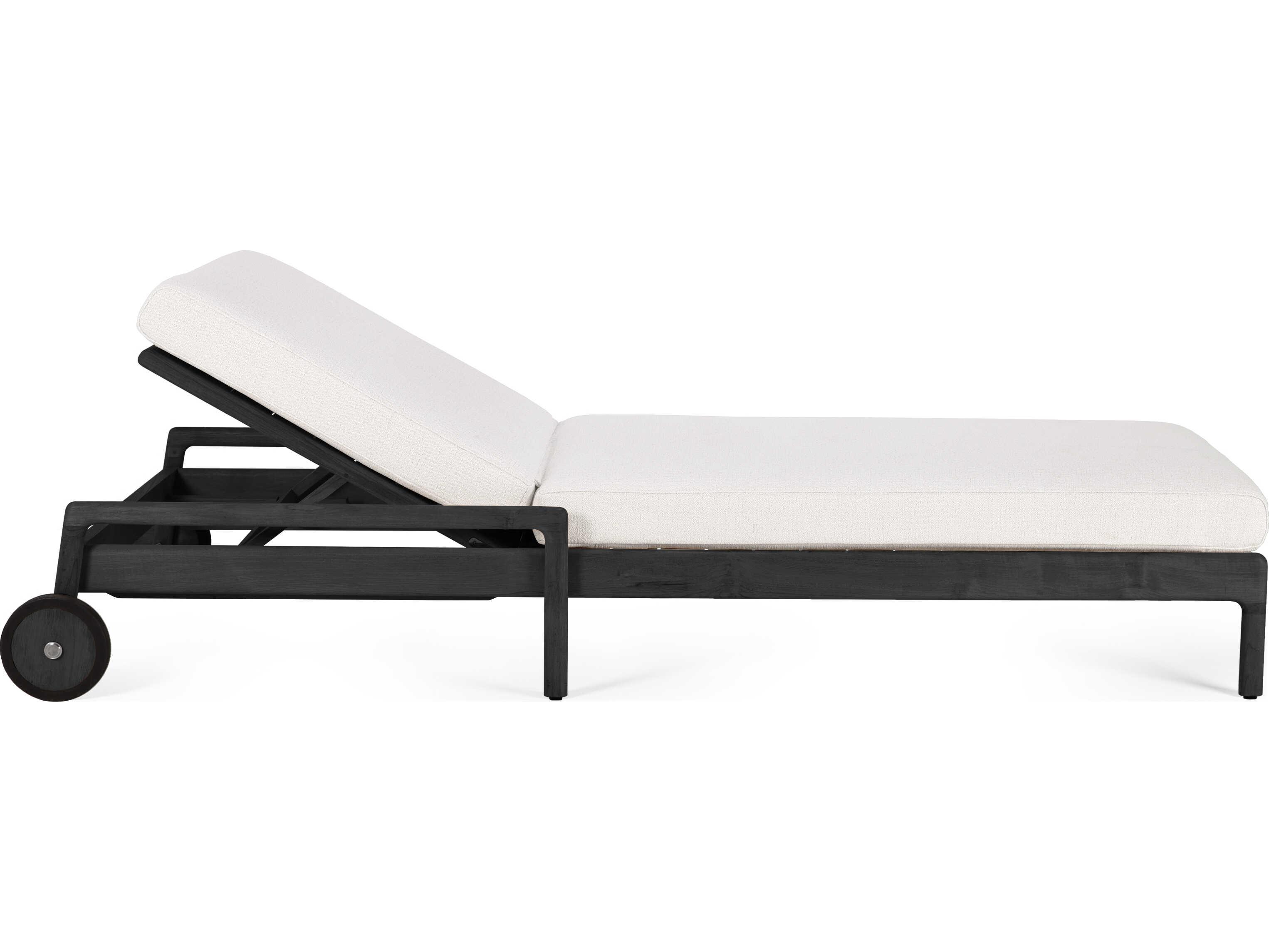 Ethnicraft Outdoor Jack Teak Black Adjustable Lounger