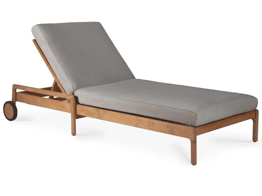 Ethnicraft Outdoor Jack Teak Black Adjustable Lounger