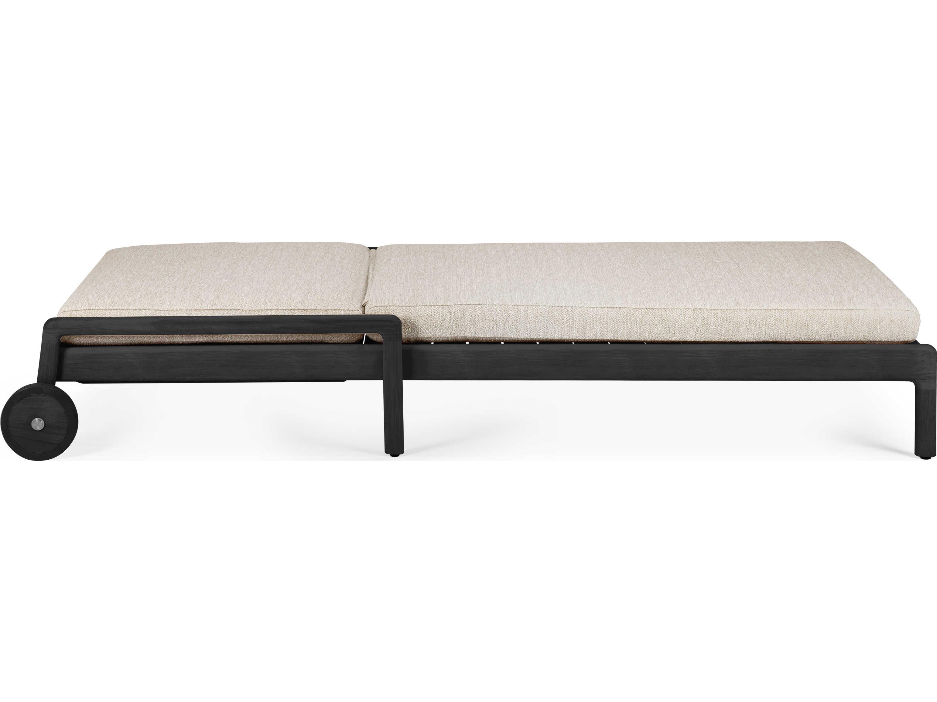 Ethnicraft Outdoor Jack Teak Black Adjustable Lounger