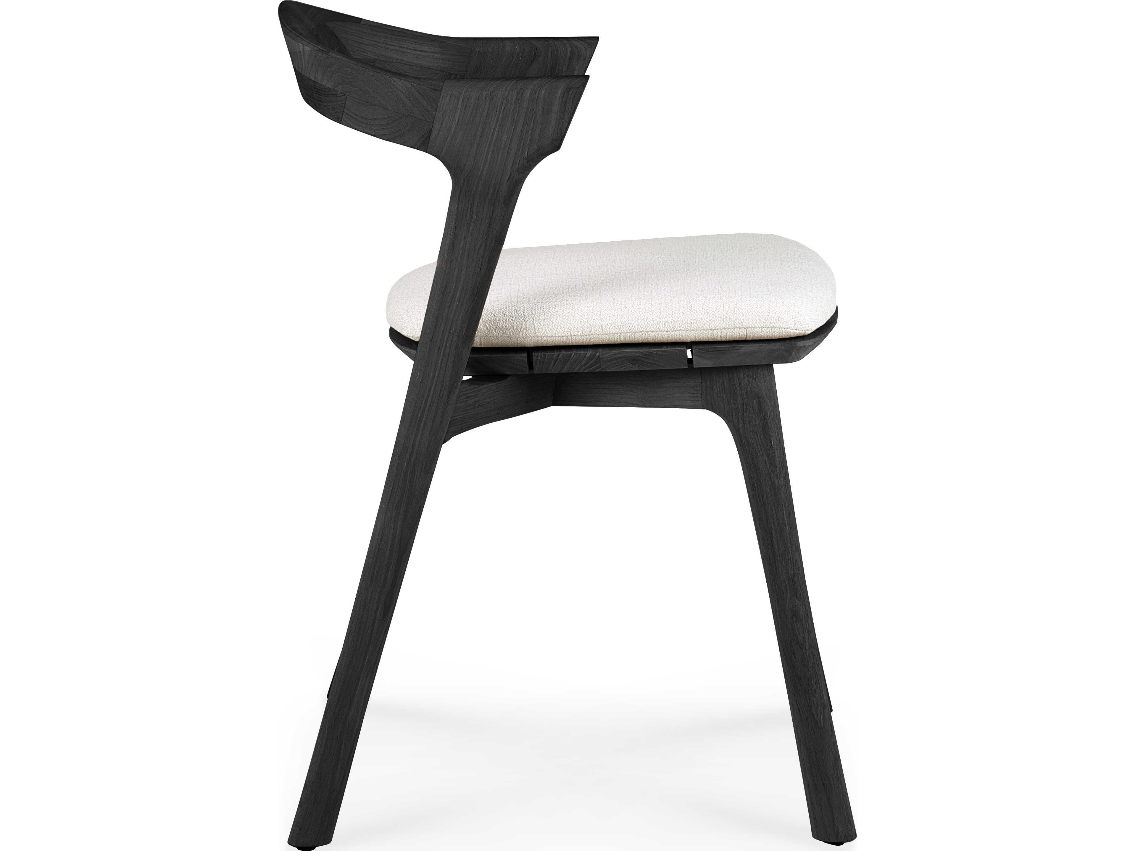 Ethnicraft Outdoor Bok Teak Black Dining Chair With Cushion