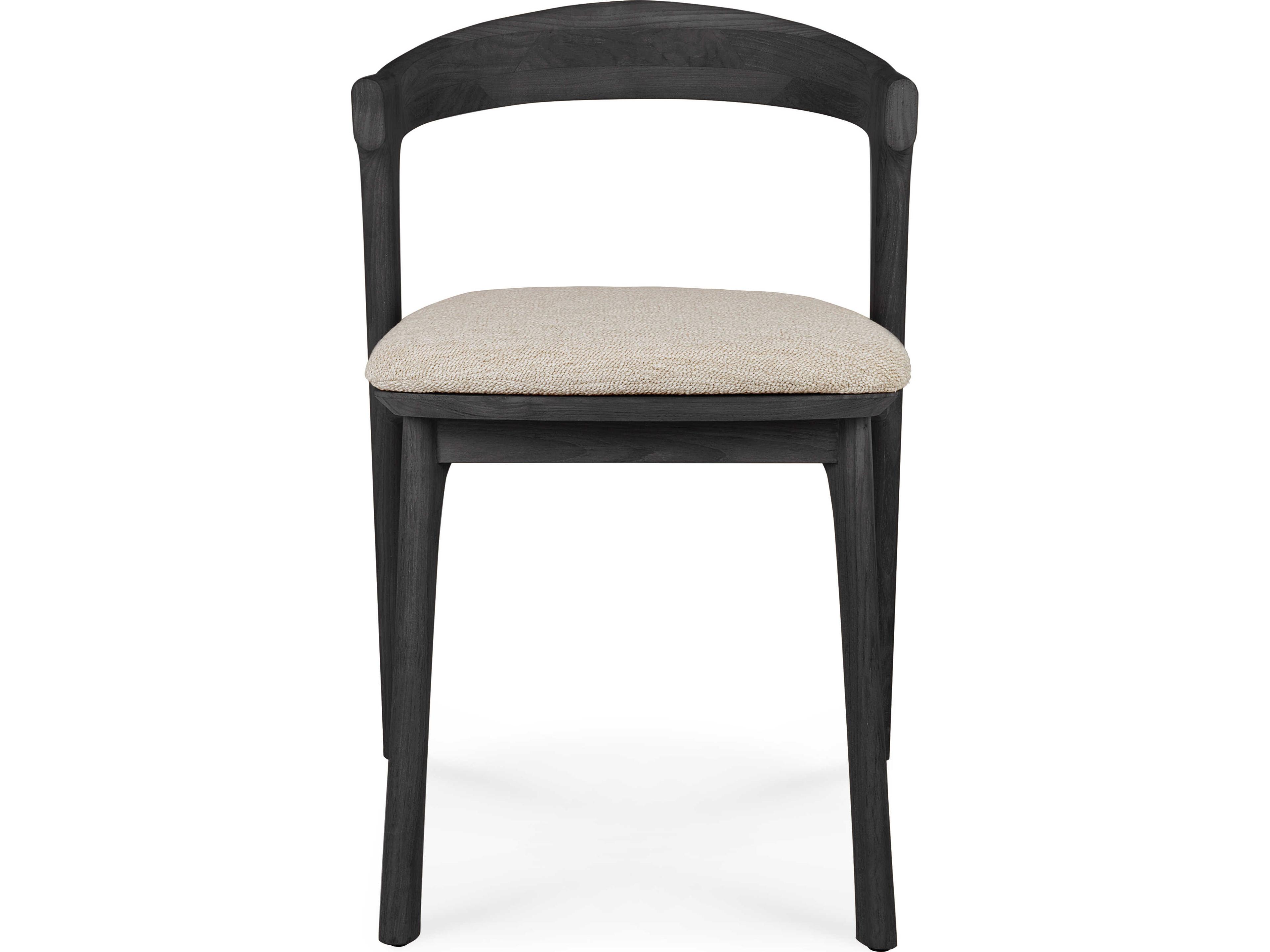 Ethnicraft Outdoor Bok Teak Black Dining Chair With Cushion