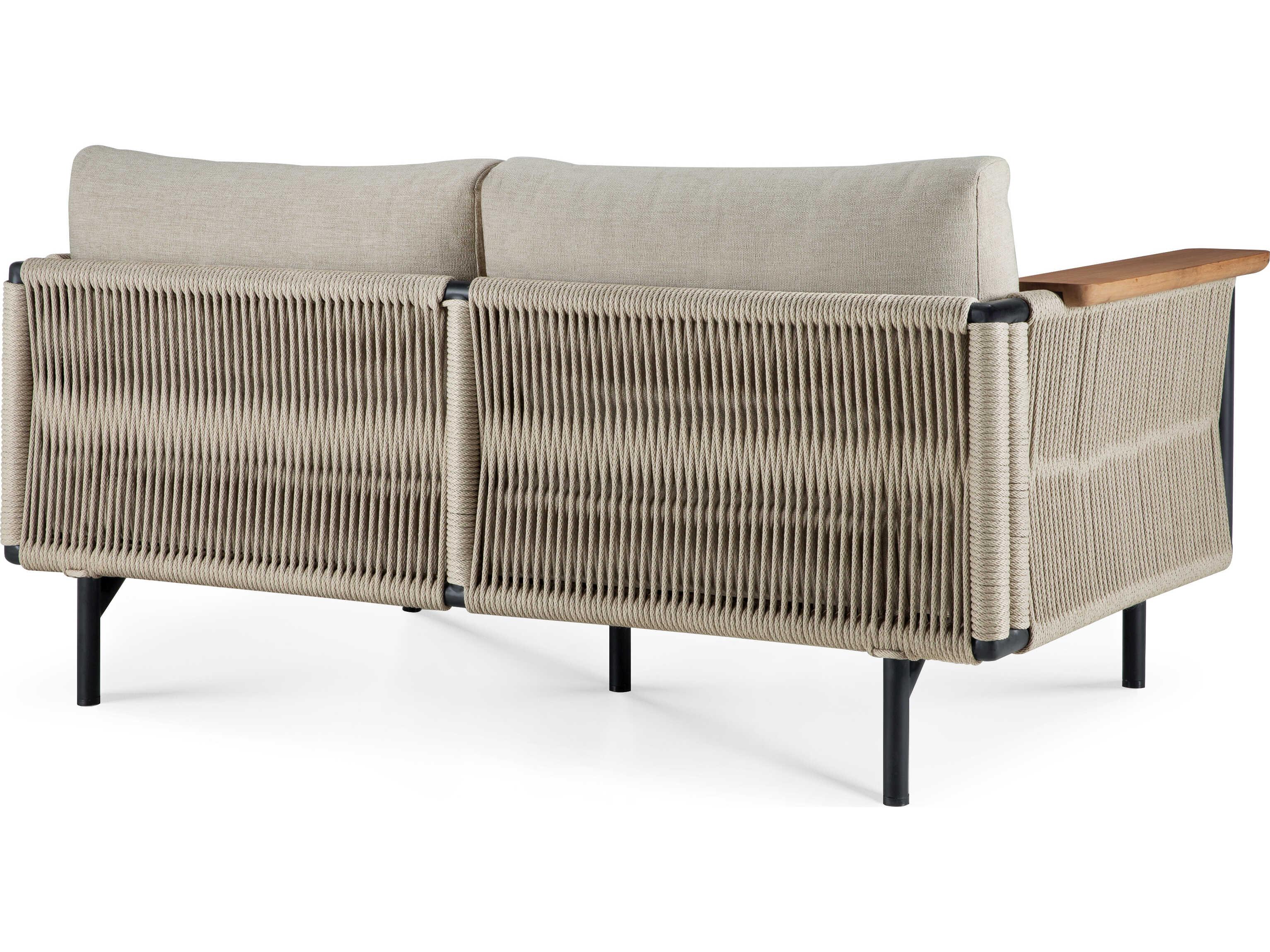 Ethnicraft Outdoor Corbey Aluminium Black Sofa