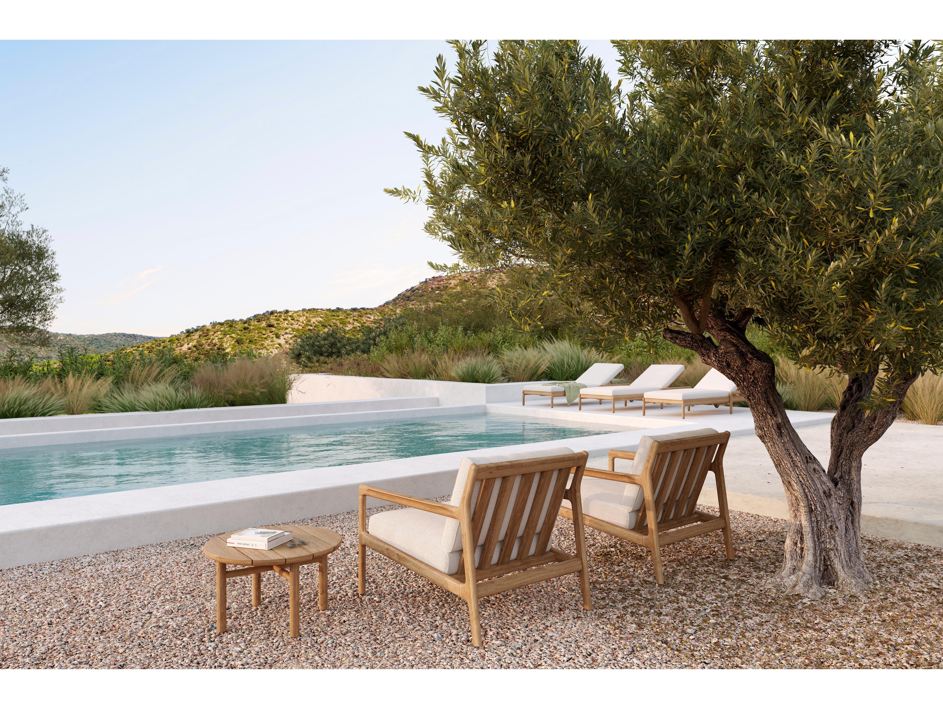 Ethnicraft Outdoor Jack Teak Cushion Lounge Set