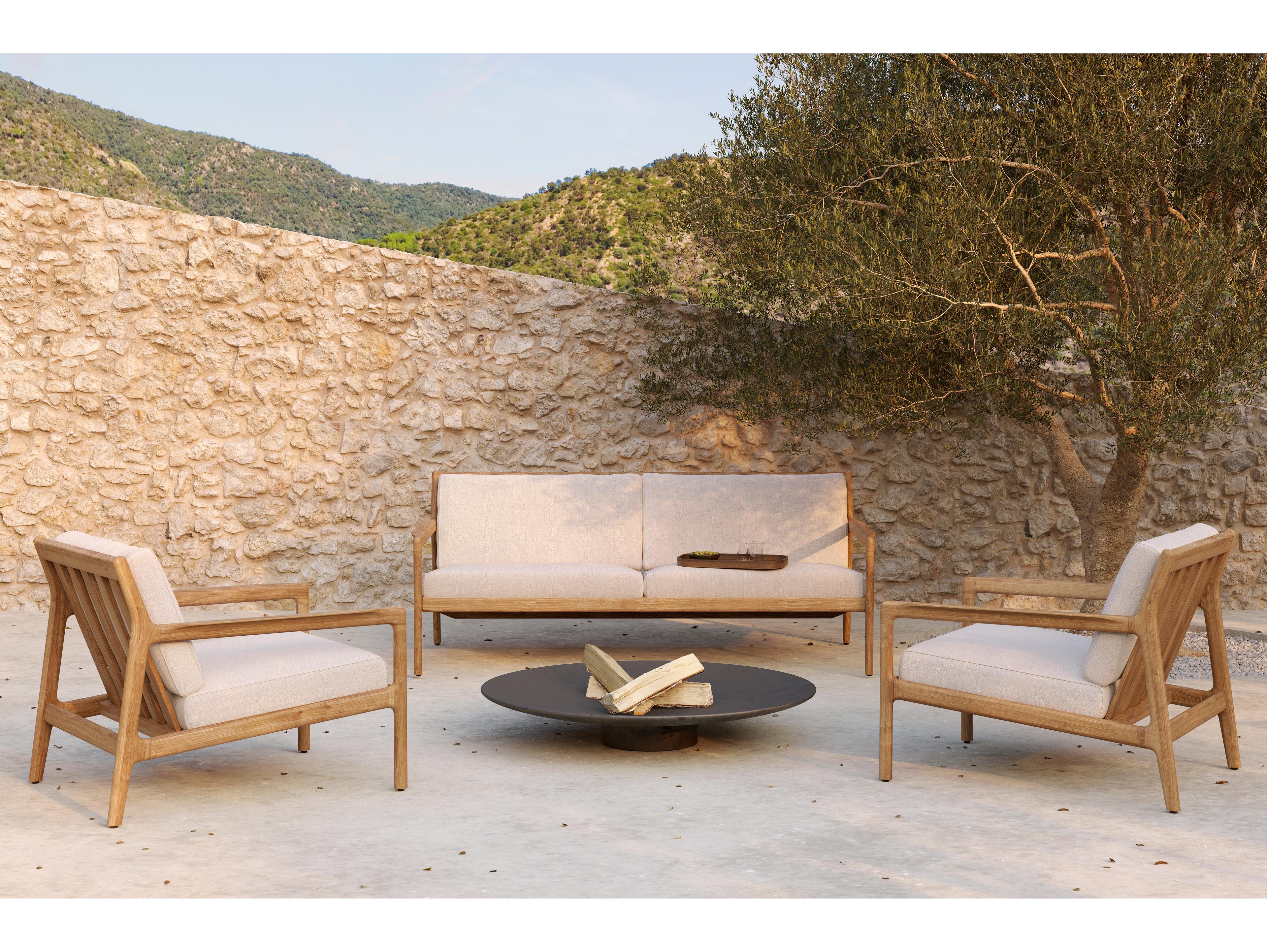 Ethnicraft Outdoor Jack Teak Cushion Lounge Set