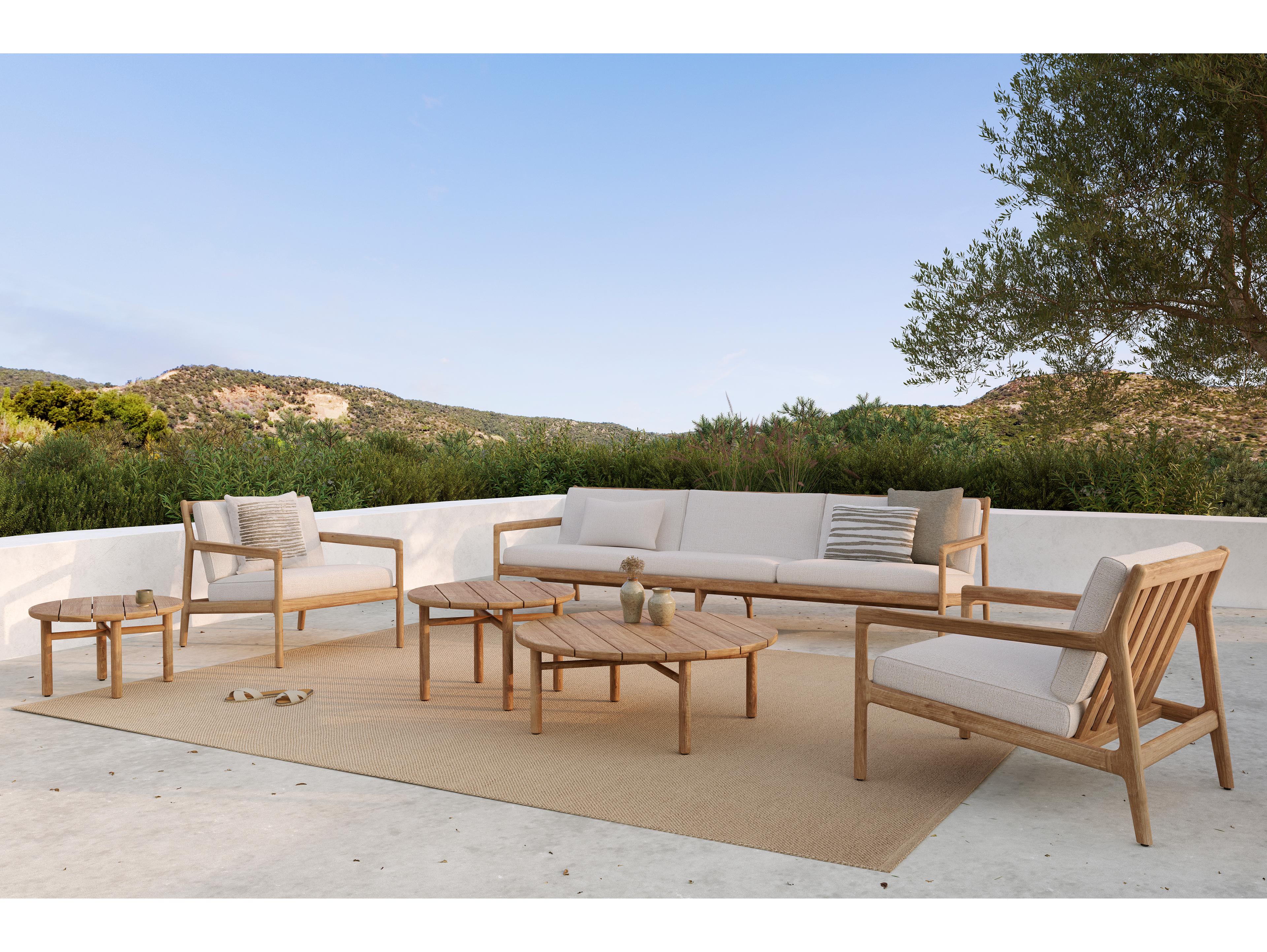 Ethnicraft Outdoor Jack Teak Cushion Lounge Set