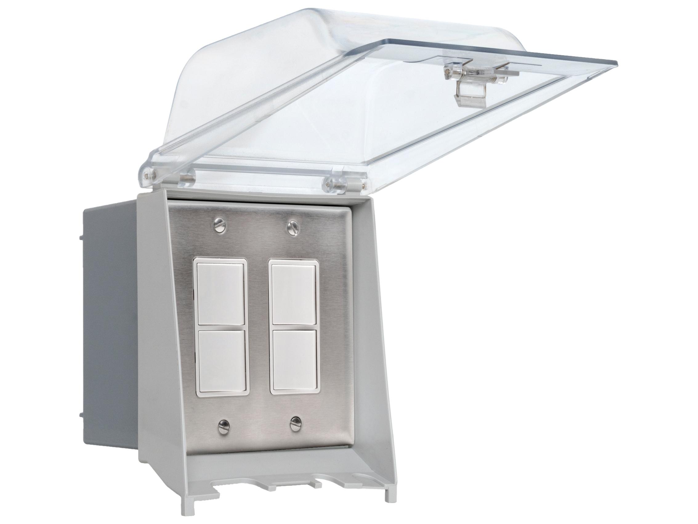 Eurofase Heating Dual Duplex Switch Weatherproof Surface Mount and Gang Box 20 Amp Per Pole