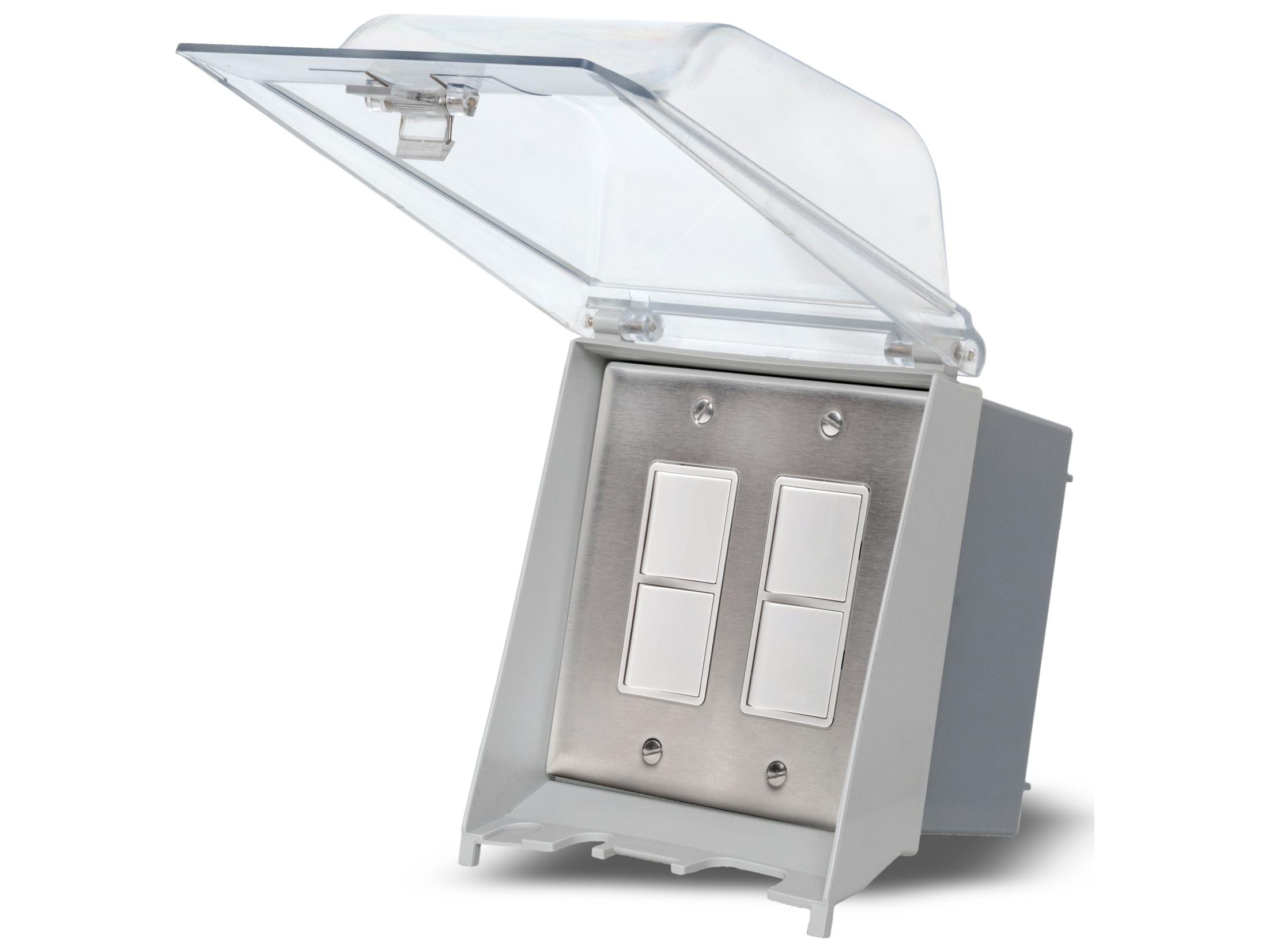 Eurofase Heating Dual Duplex Switch Weatherproof Surface Mount and Gang Box 20 Amp Per Pole