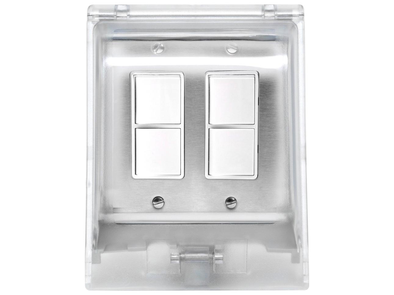 Eurofase Heating Dual Duplex Switch Weatherproof Flush Mount and Gang Box 20 Amp Per Pole