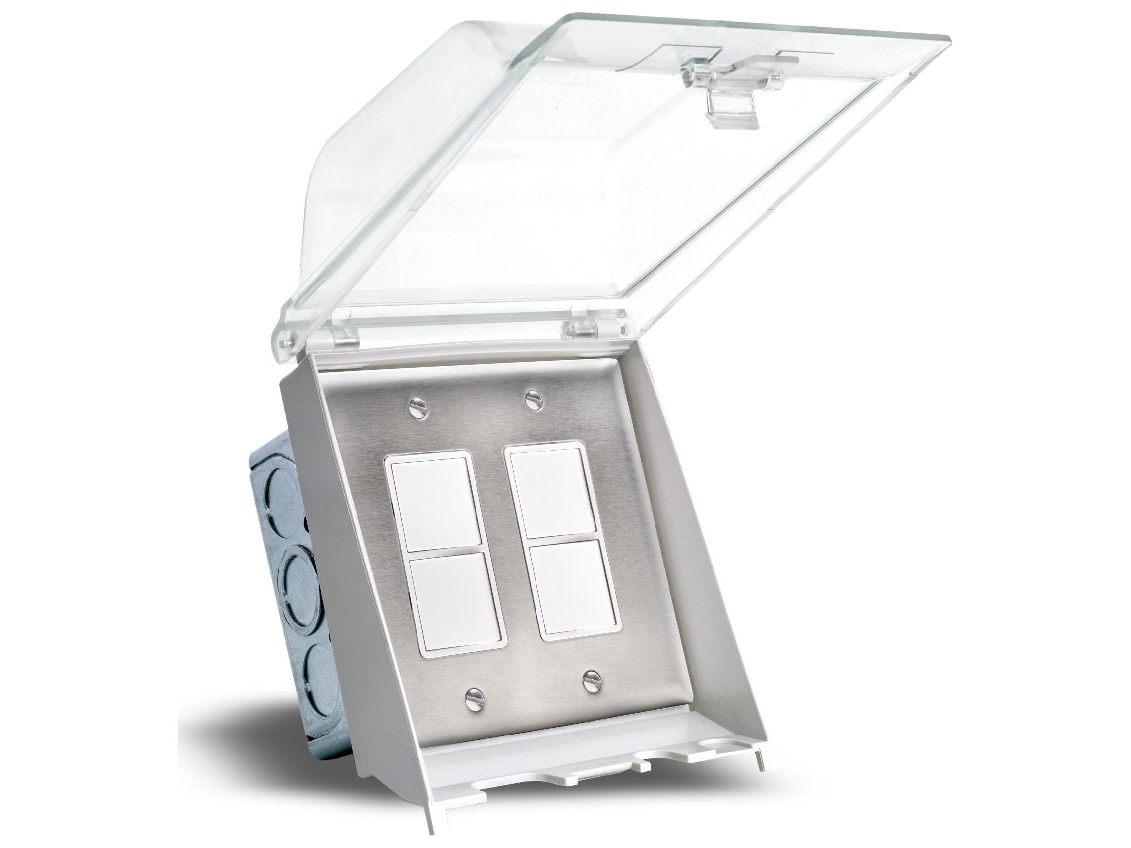 Eurofase Heating Dual Duplex Switch Weatherproof Flush Mount and Gang Box 20 Amp Per Pole