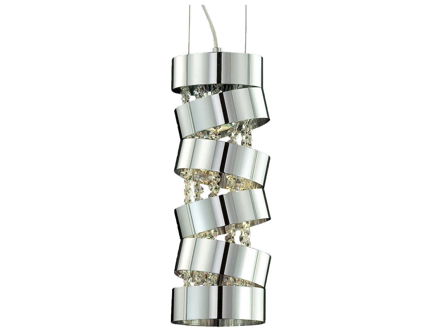Eurofase Ariella 1-Light Chrome Crystal Geometric Mini Pendant