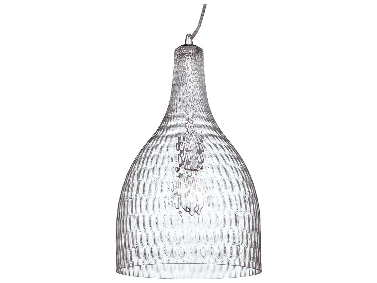 Eurofase Altima 1-Light Chrome Clear Glass Bell Mini Pendant