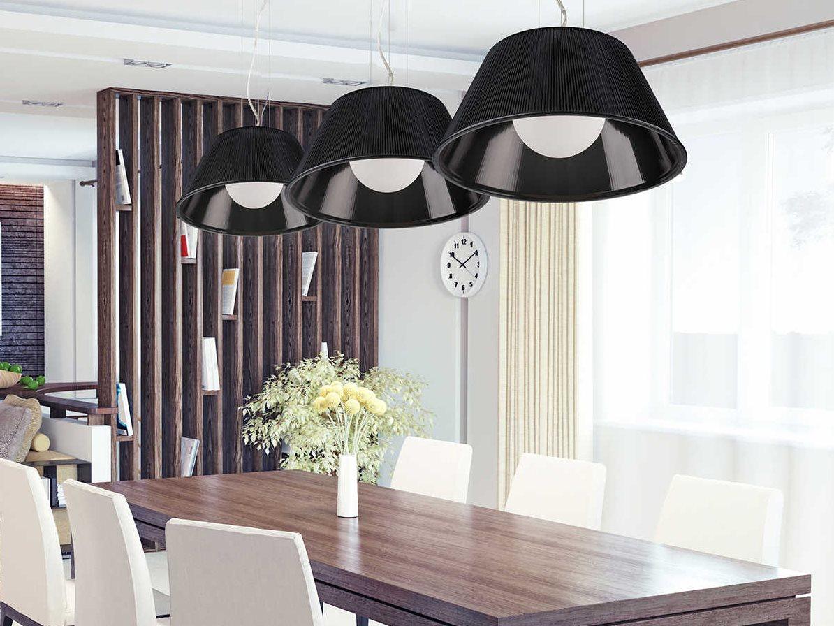 Eurofase Ribo 1-Light Chrome Black Glass Empire Globe Pendant