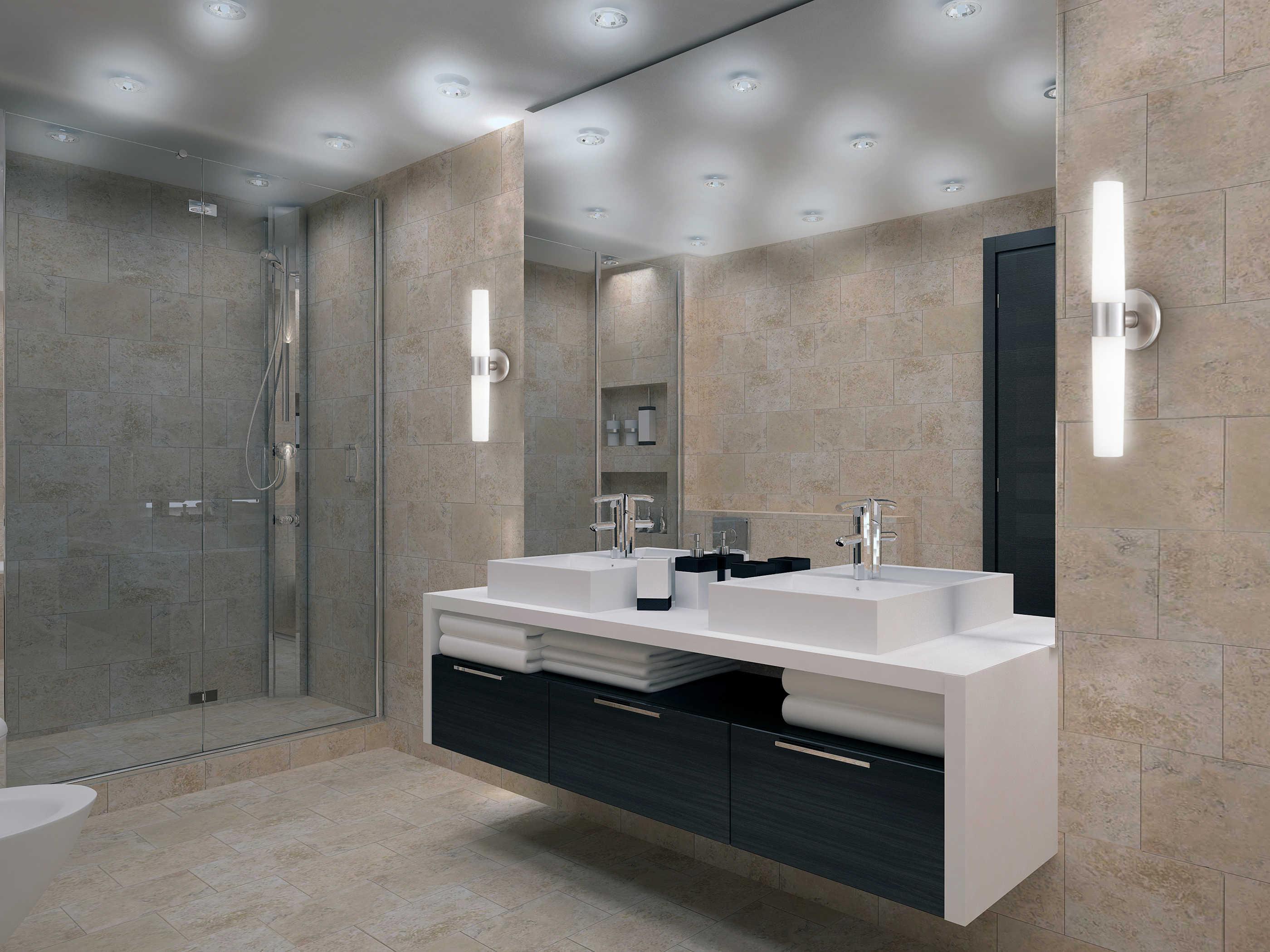 Eurofase Vesper 2-Light Brushed Nickel Glass Wall Sconce