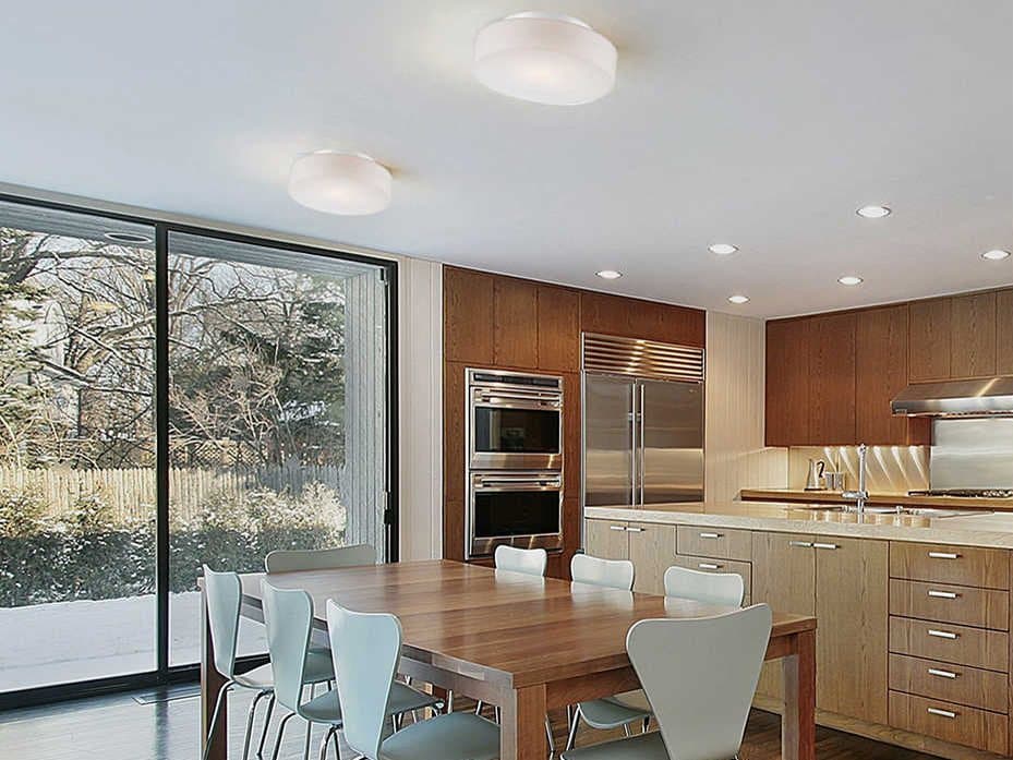 Eurofase Ramata 2-Light White Glass Round Flush Mount