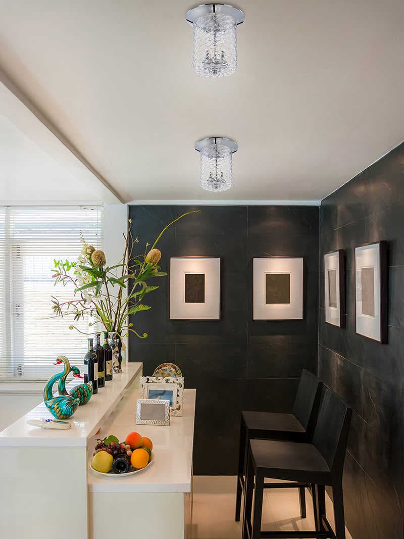 Eurofase Elli 3-Light Chrome Glass Flush Mount