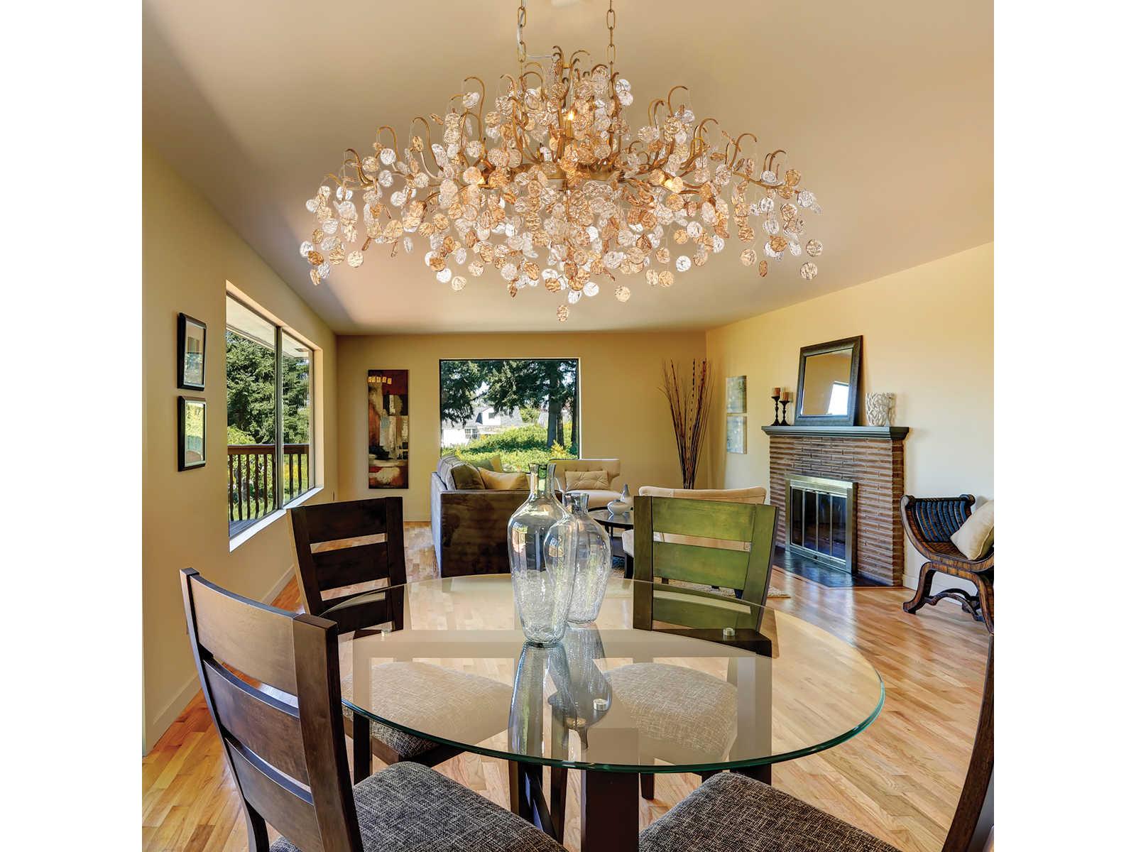 Eurofase Campobasso 10-Light Antique Gold Glass Island Pendant