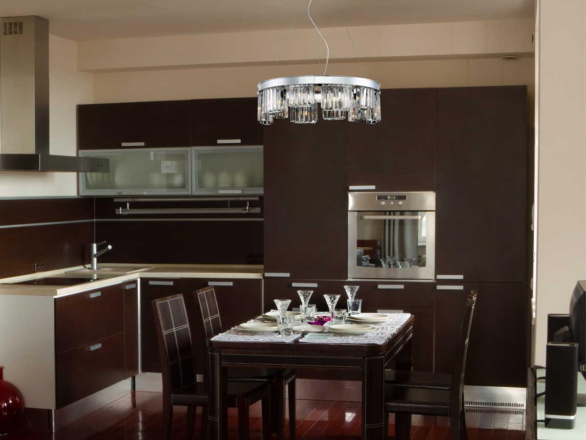 Eurofase Lumino 10-Light Chrome Crystal Glass Geometric Chandelier