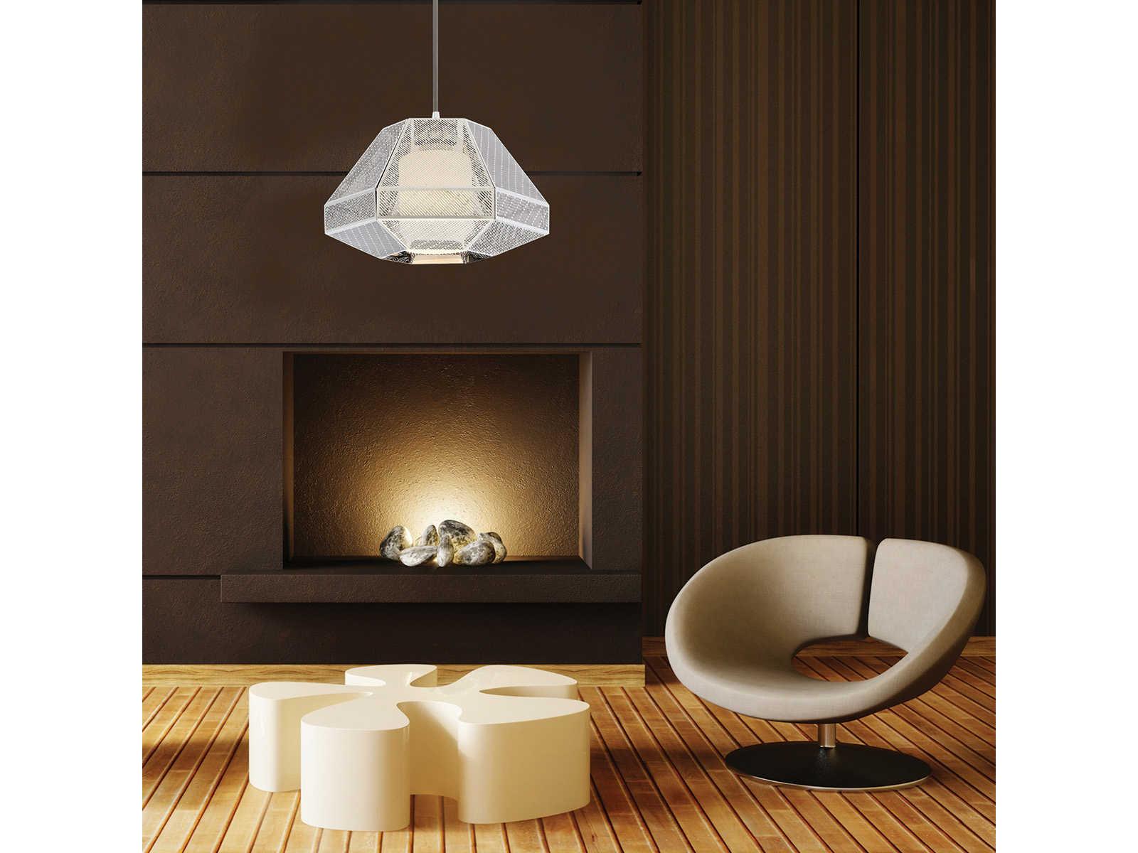 Eurofase Recinto 1-Light Chrome Glass Cylinder Geometric Mini Pendant