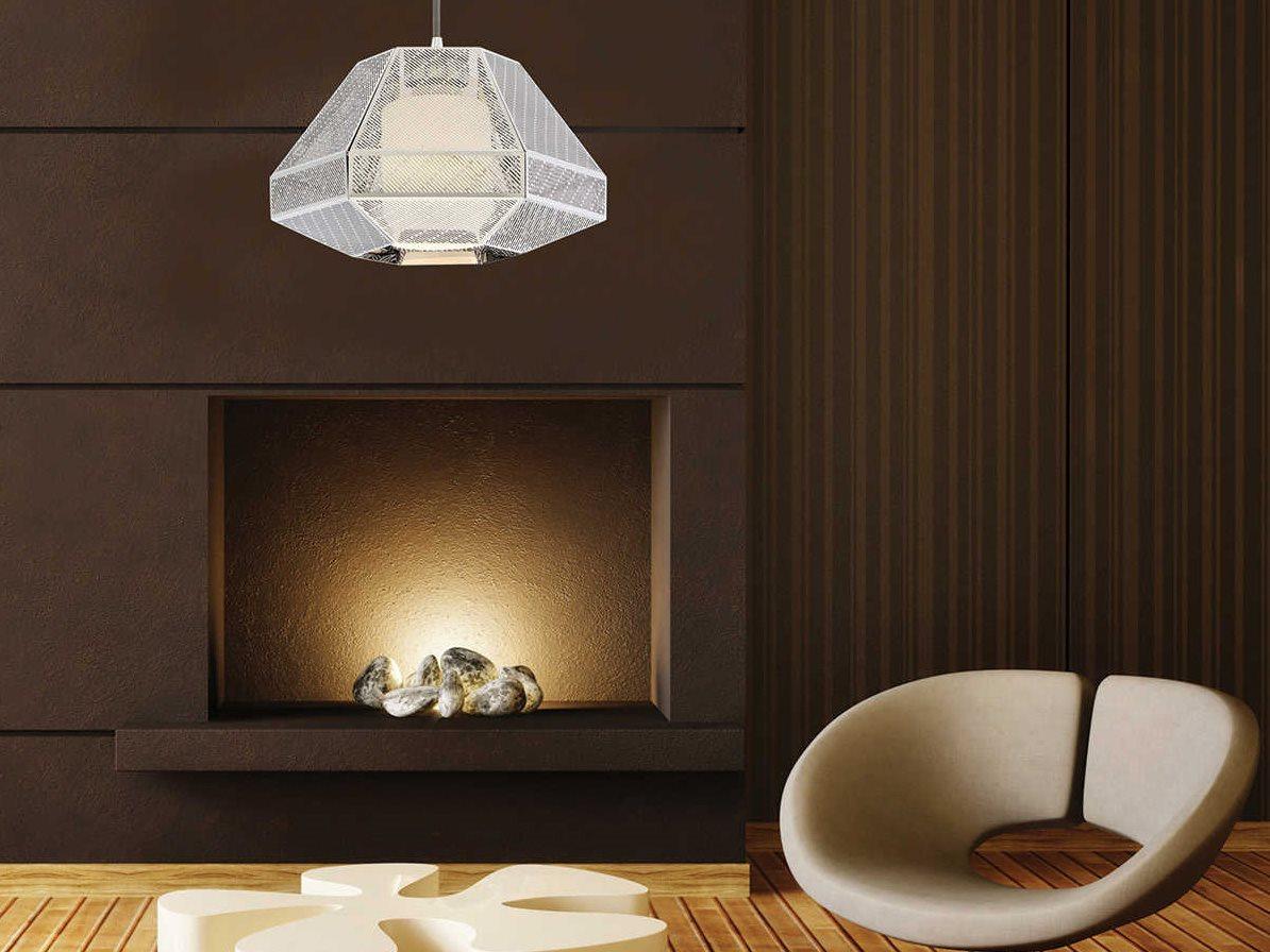 Eurofase Recinto 1-Light Chrome Glass Cylinder Geometric Mini Pendant