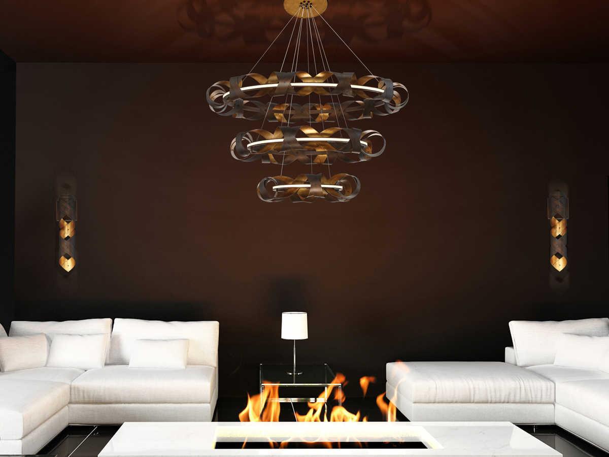 Eurofase Banderia 3-Light Bronze LED Geometric Round Pendant